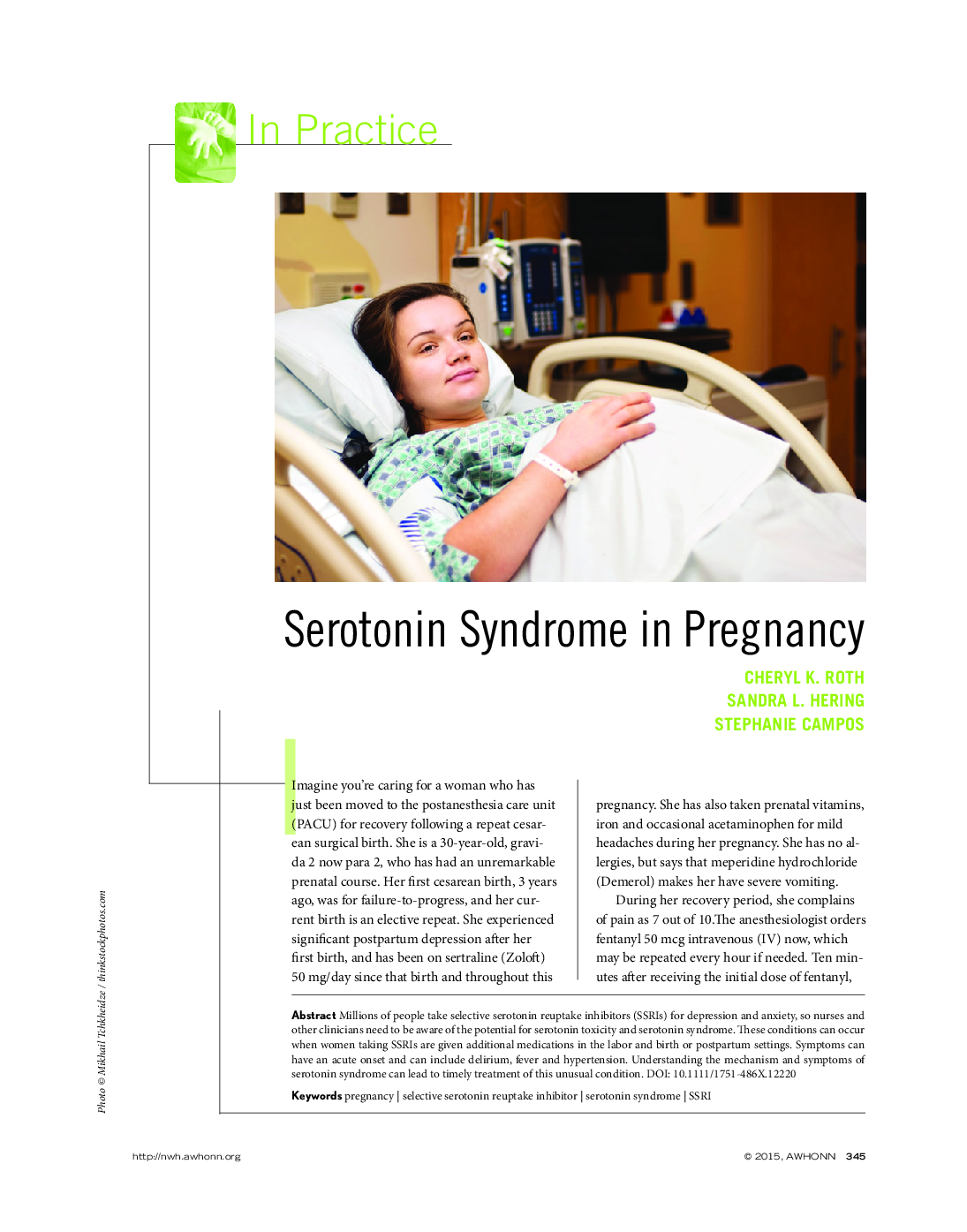 Serotonin Syndrome in Pregnancy