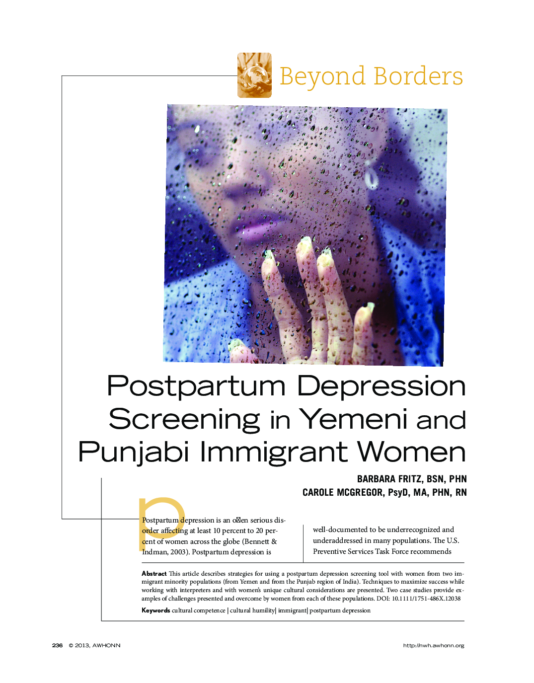 Postpartum Depression Screening in Yemeni and Punjabi Immigrant Women