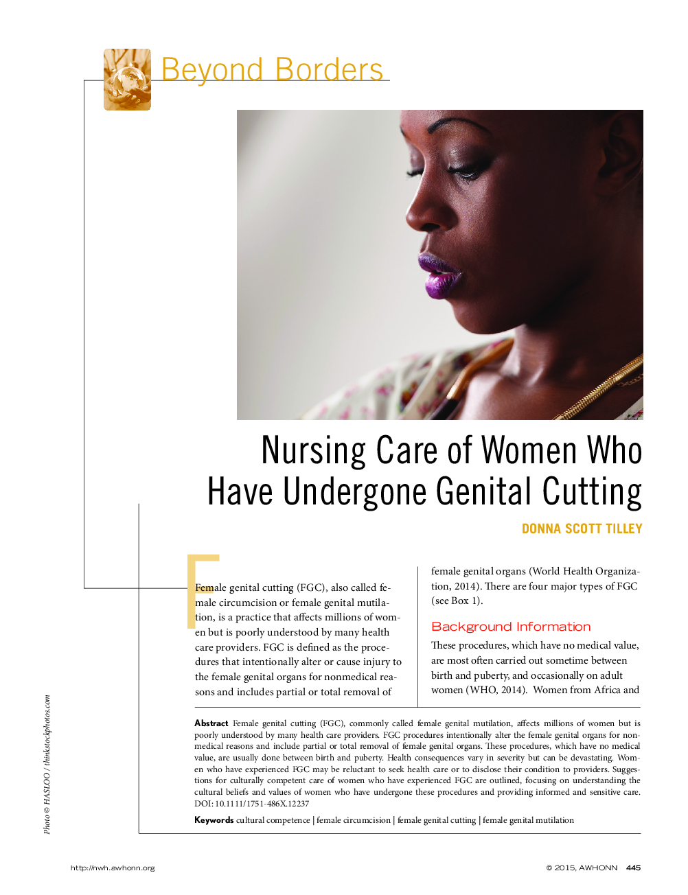 Nursing Care of Women Who Have Undergone Genital Cutting