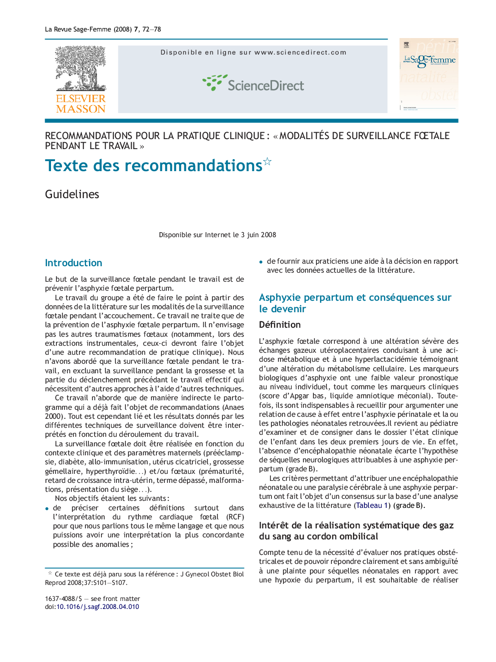 Texte des recommandations