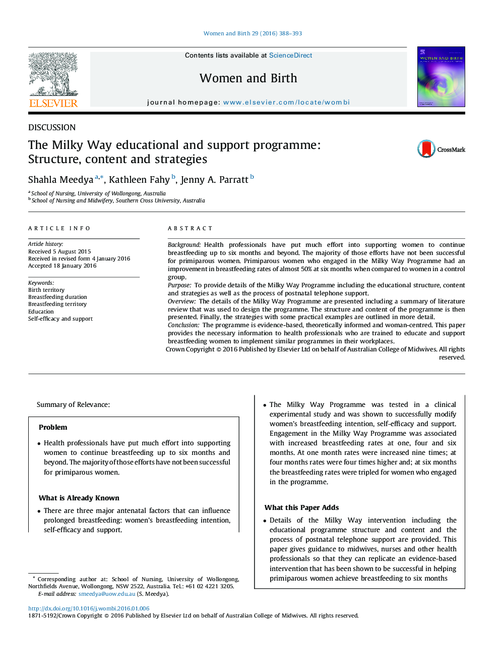 The Milky Way educational and support programme: Structure, content and strategies