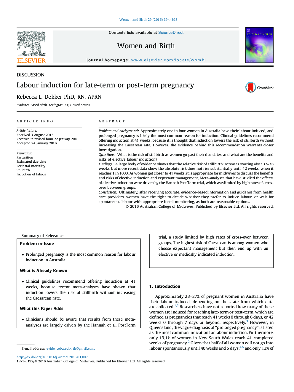 Labour induction for late-term or post-term pregnancy
