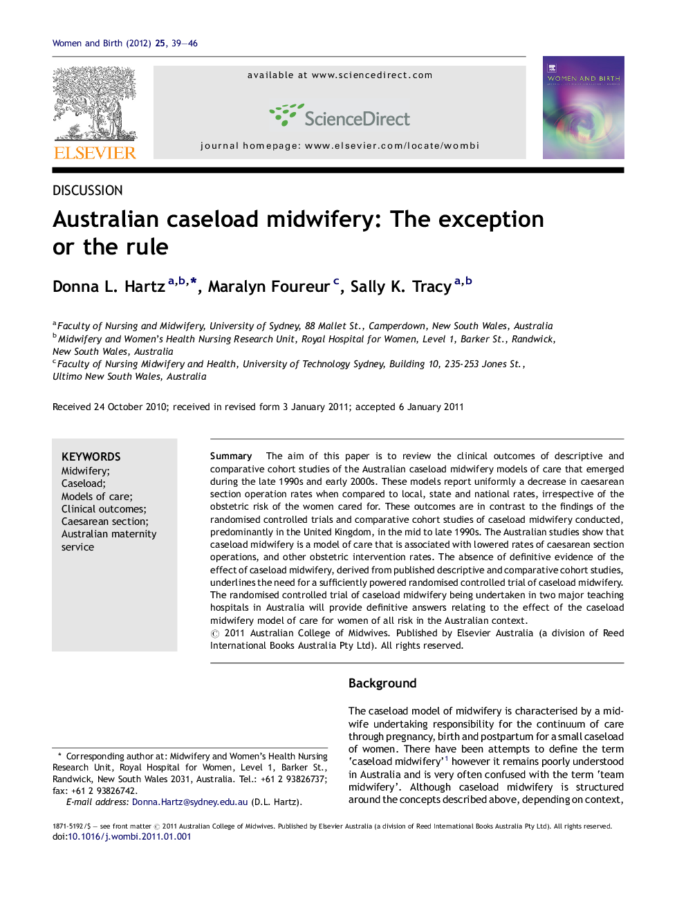 Australian caseload midwifery: The exception or the rule