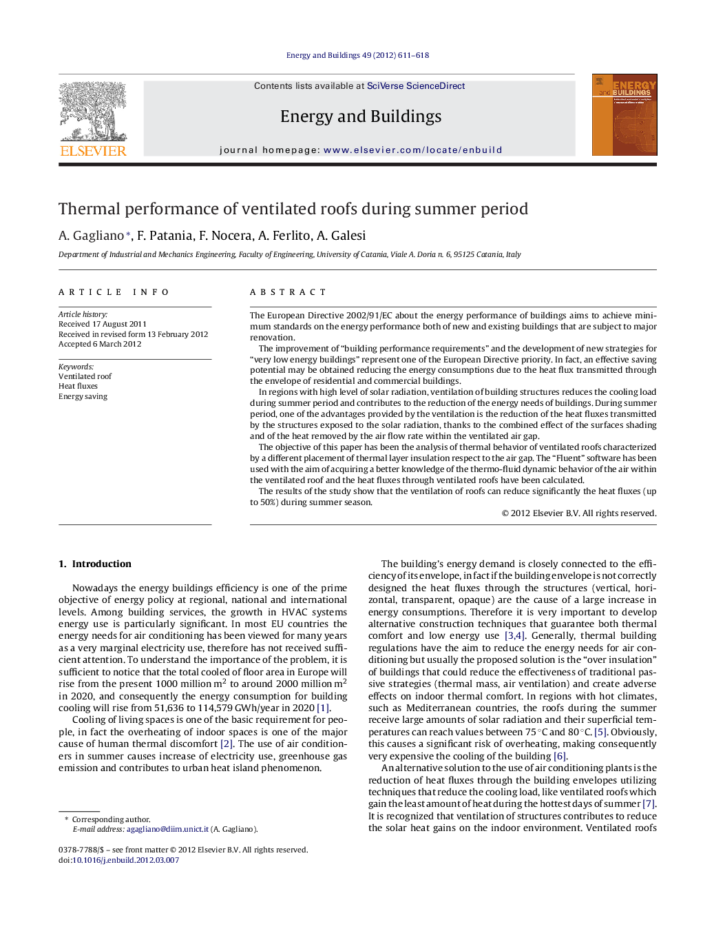 Thermal performance of ventilated roofs during summer period