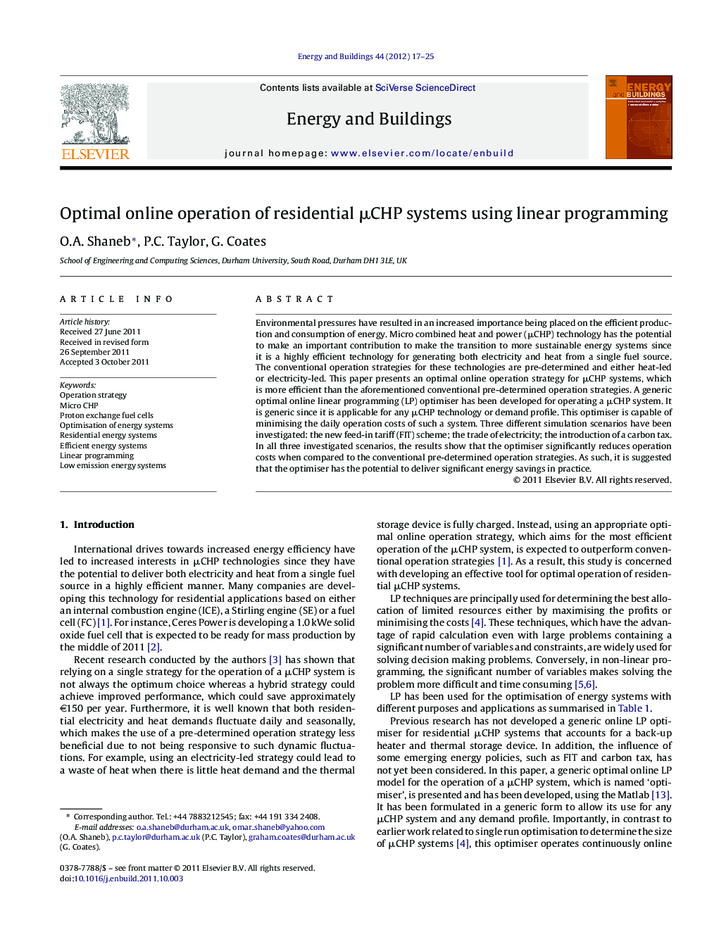 Optimal online operation of residential μCHP systems using linear programming