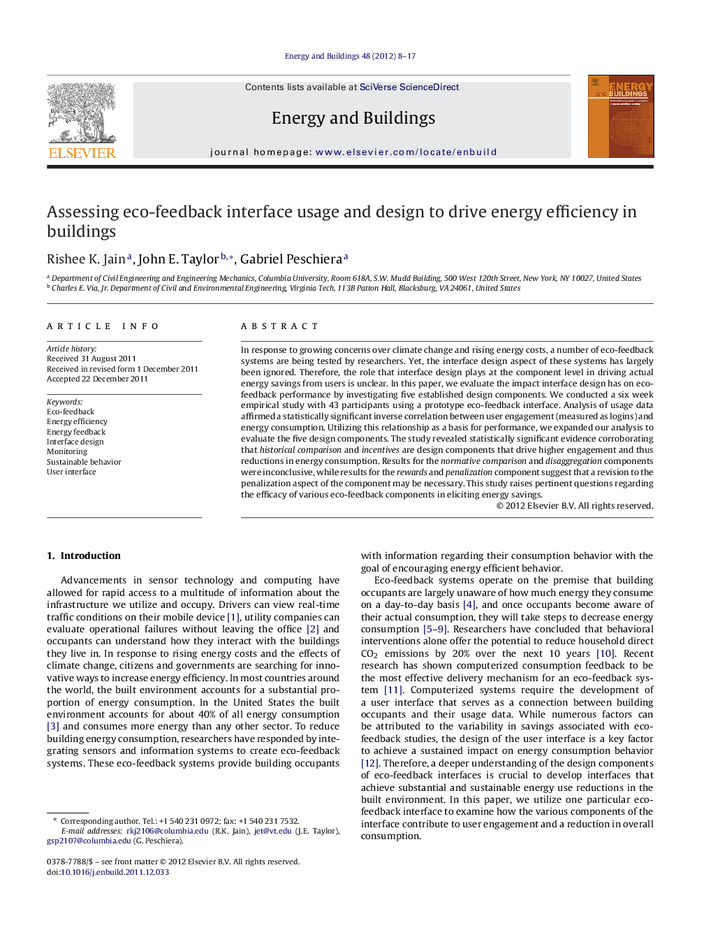 Assessing eco-feedback interface usage and design to drive energy efficiency in buildings