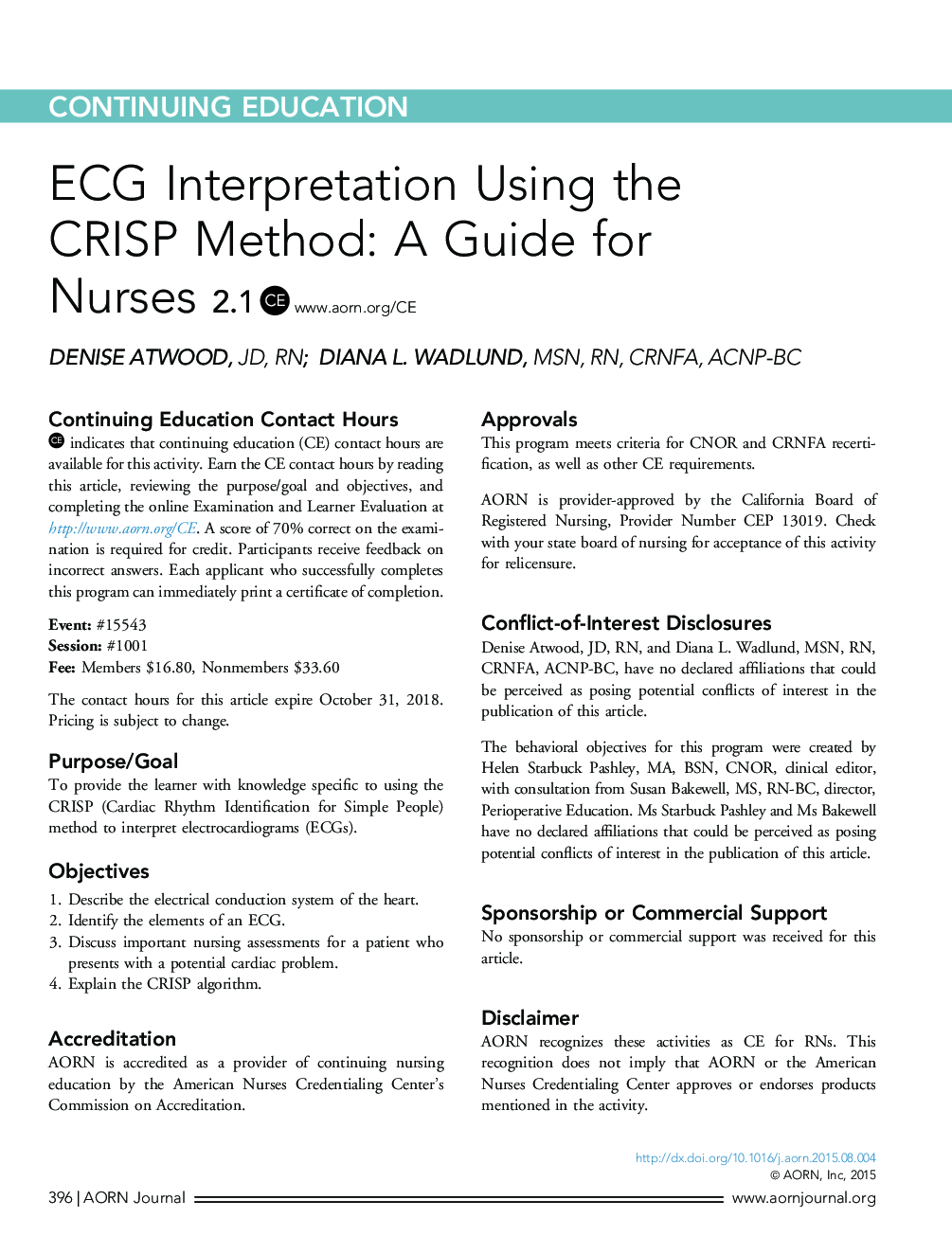 ECG Interpretation Using the CRISP Method: A Guide for Nurses