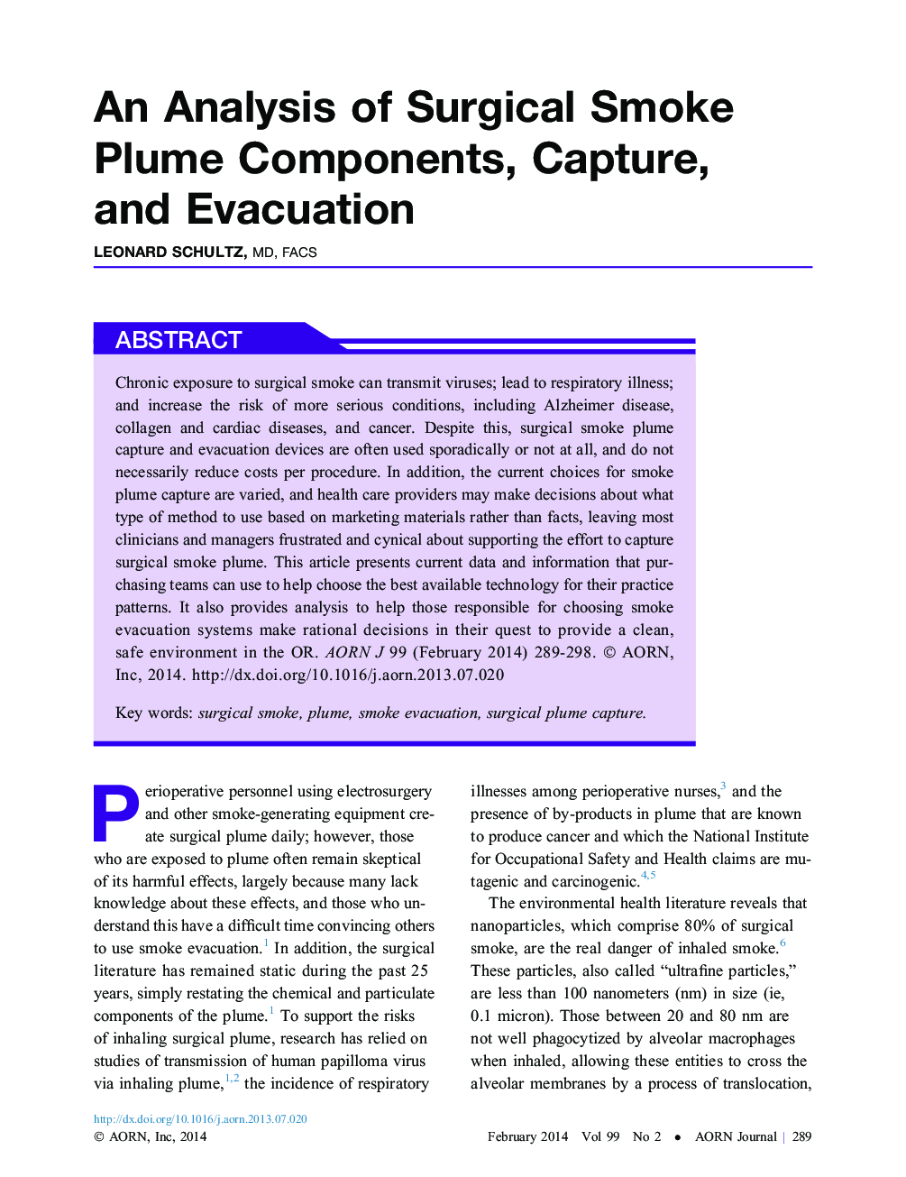 An Analysis of Surgical Smoke Plume Components, Capture, andÂ Evacuation