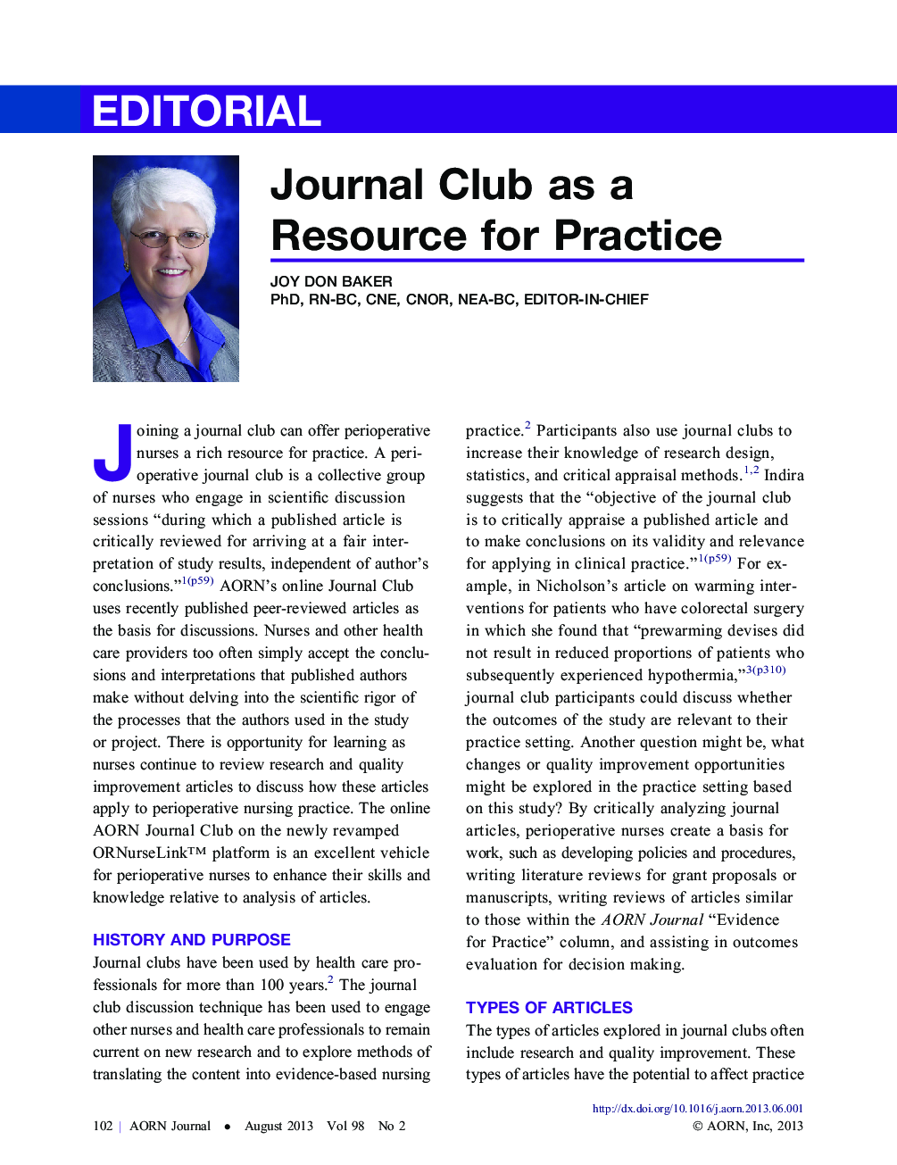 عکس صفحه اول مقاله: Journal Club as a Resource for Practice Journal Club as a Resource for Practice
