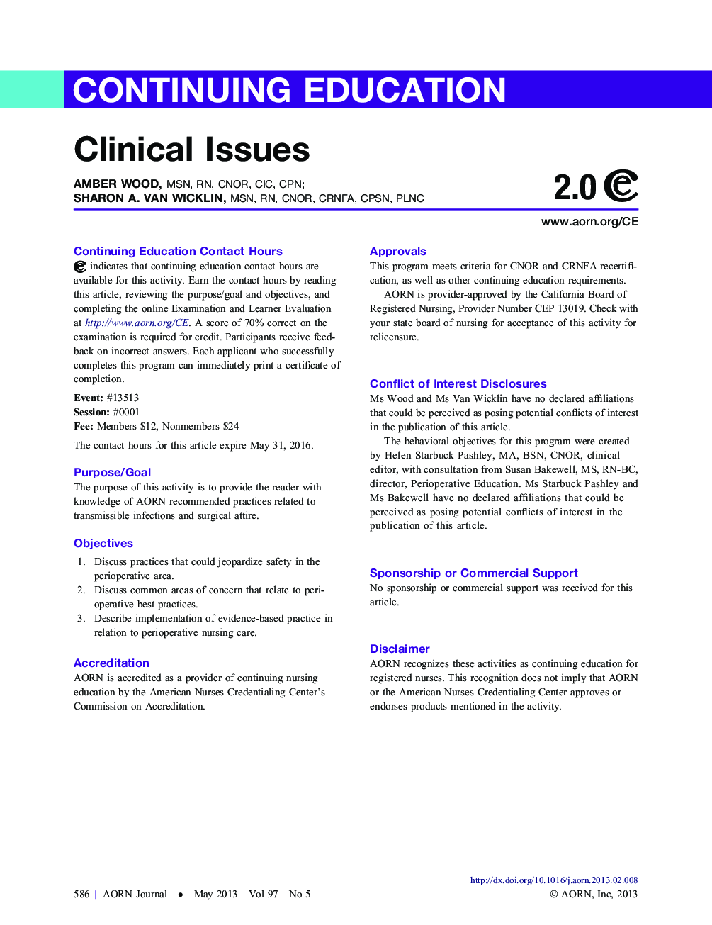 Clinical Issues-May 2013