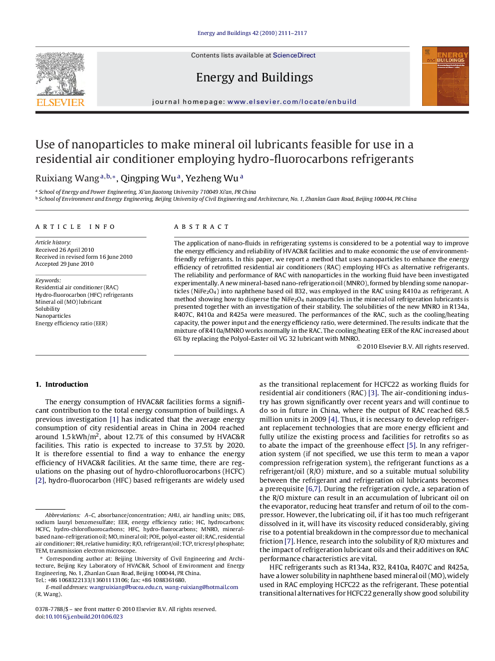 Use of nanoparticles to make mineral oil lubricants feasible for use in a residential air conditioner employing hydro-fluorocarbons refrigerants