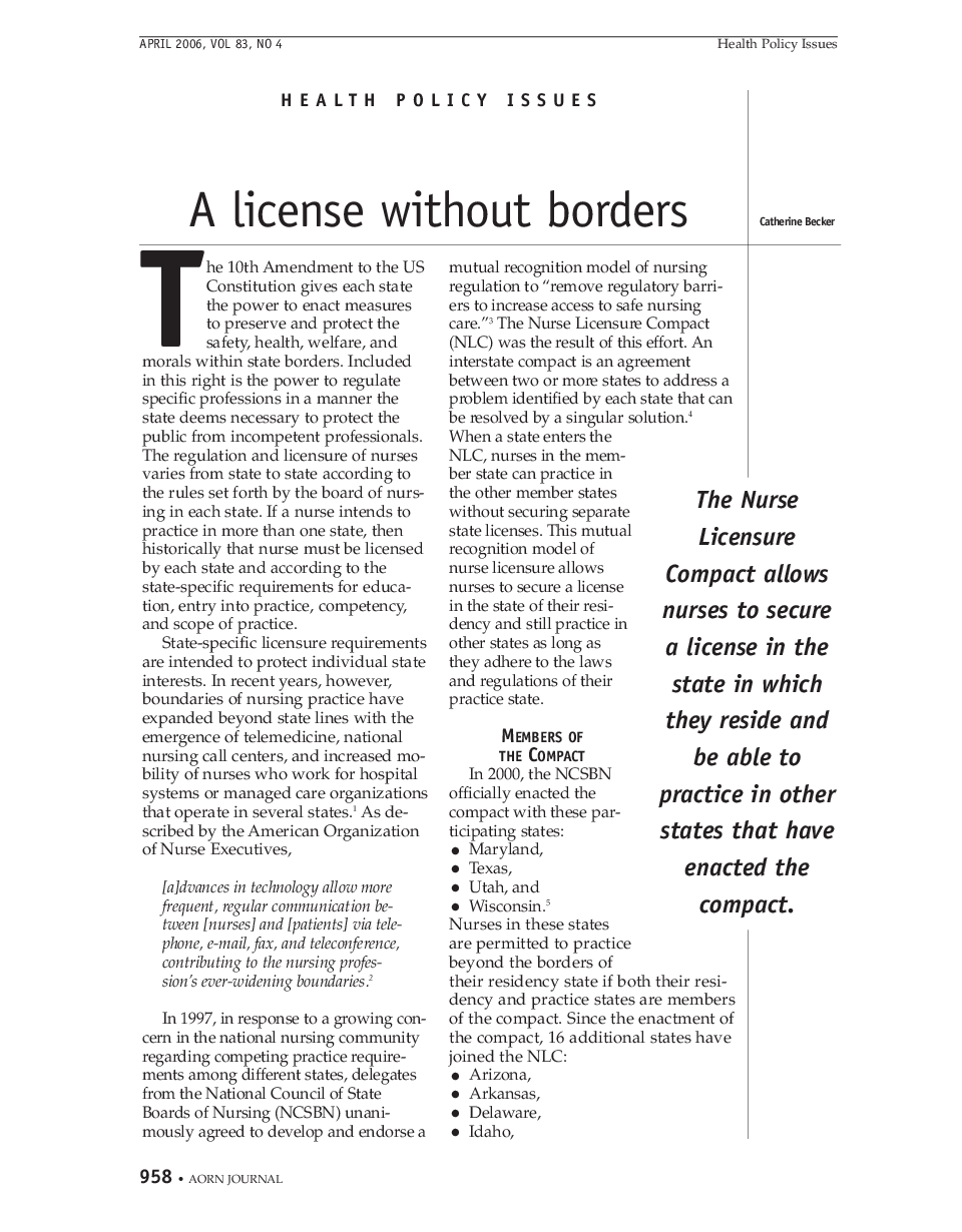 عکس صفحه اول مقاله: A license without borders A license without borders