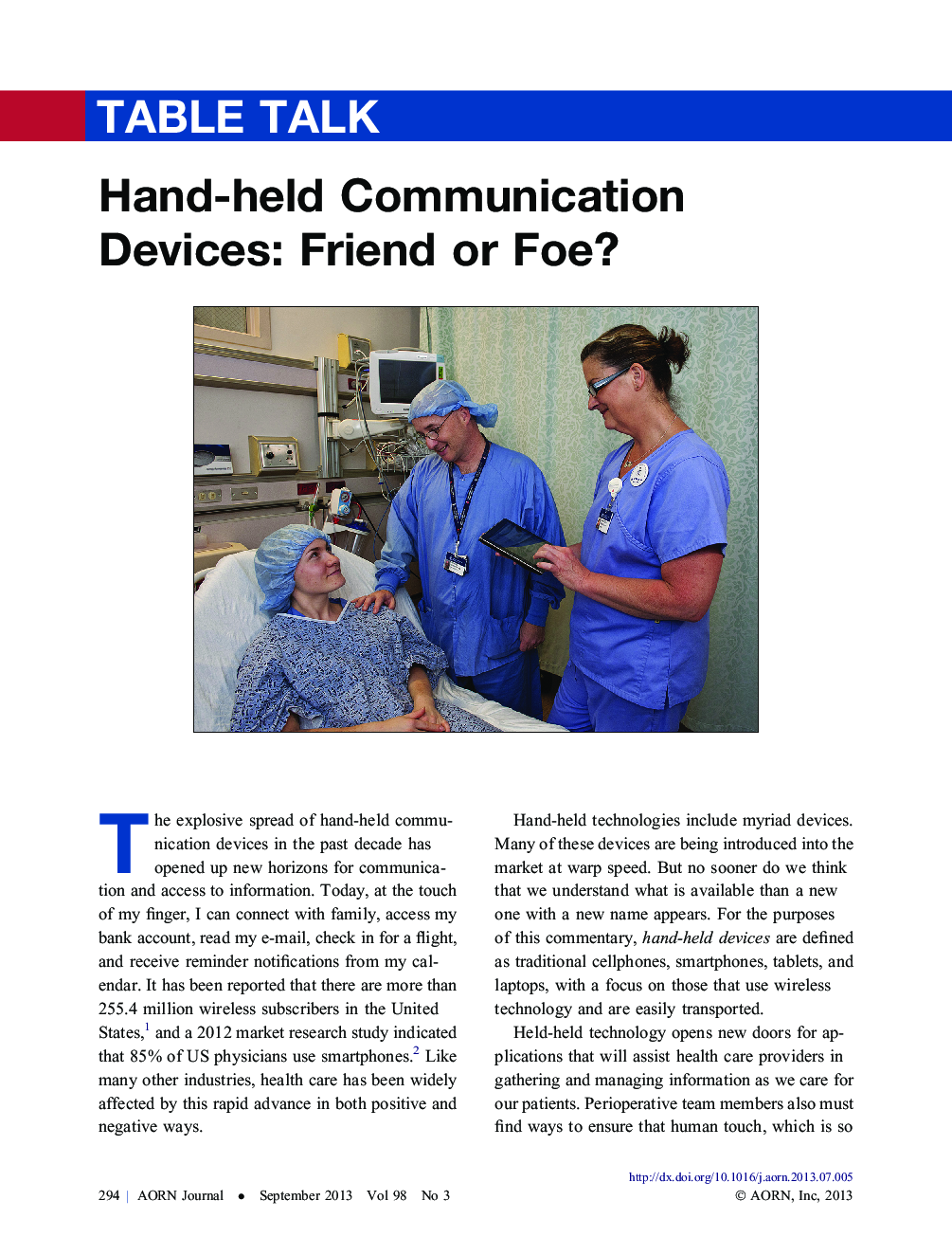 عکس صفحه اول مقاله: Hand-held Communication Devices: Friend or Foe? Hand-held Communication Devices: Friend or Foe?