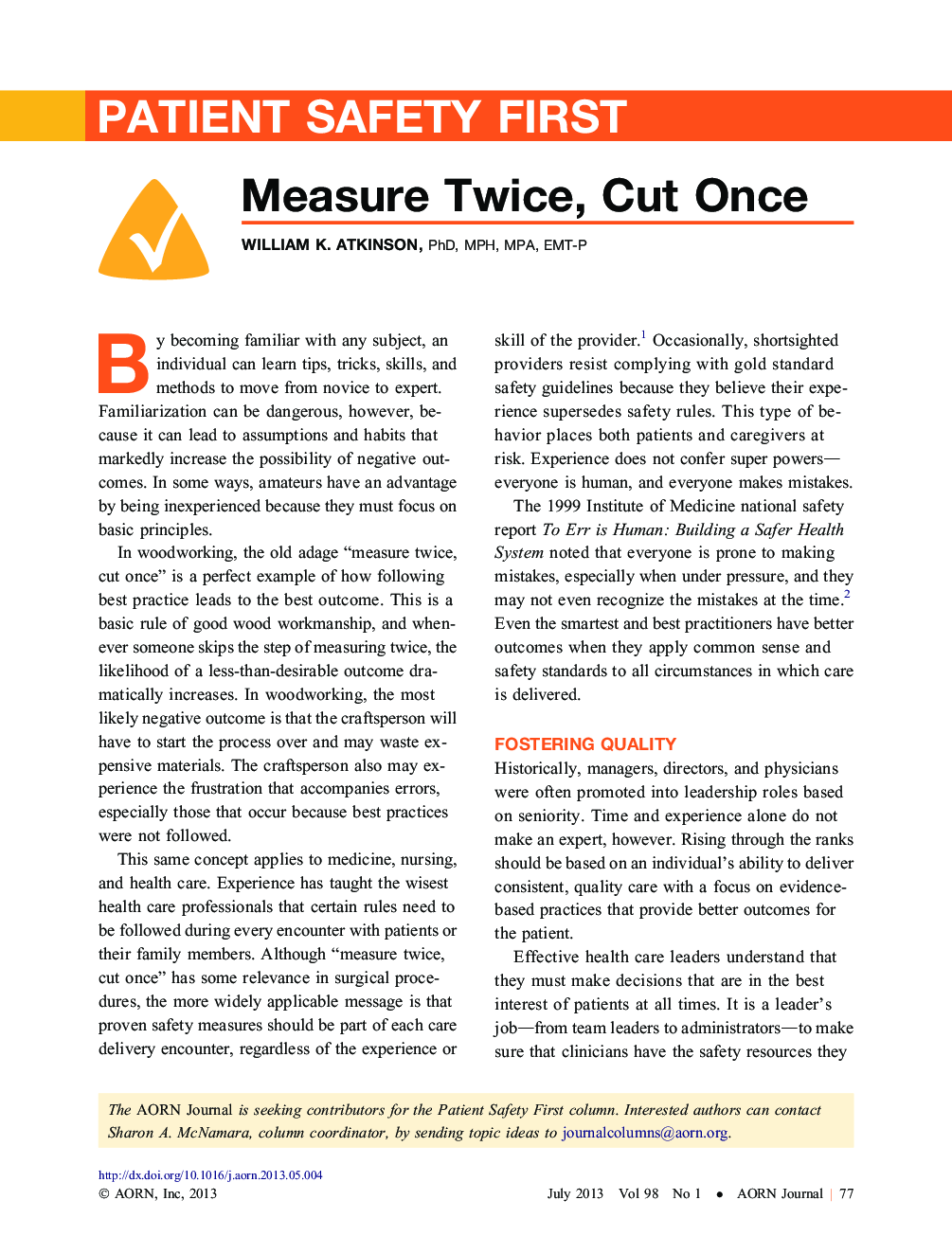 Measure Twice, Cut Once