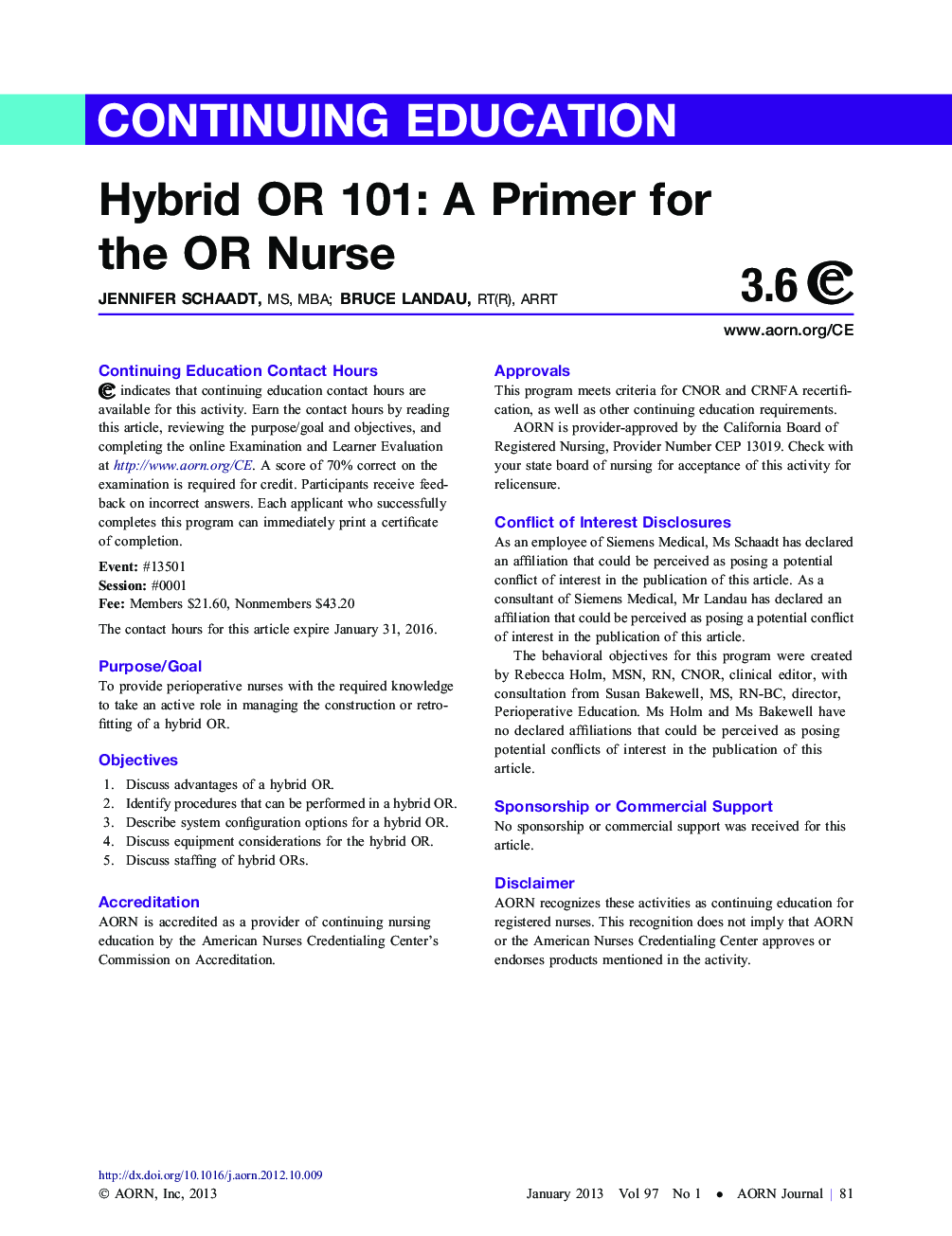 Hybrid OR 101: A Primer for the OR Nurse