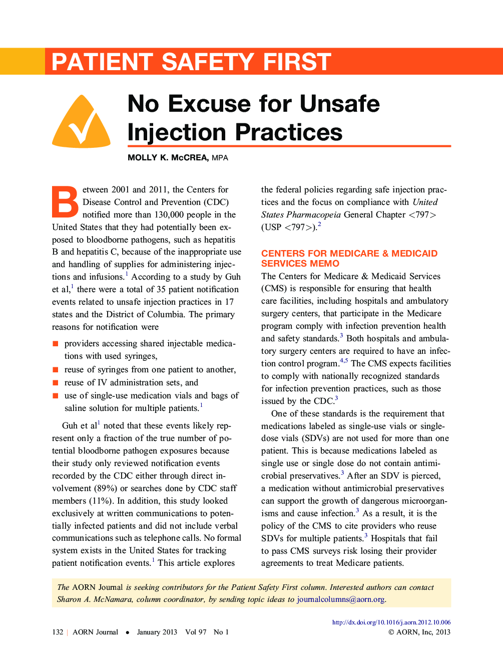 عکس صفحه اول مقاله: No Excuse for Unsafe Injection Practices No Excuse for Unsafe Injection Practices