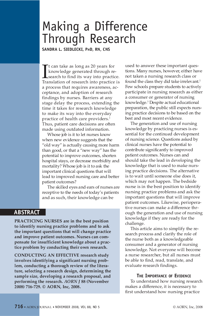 Making a Difference Through Research