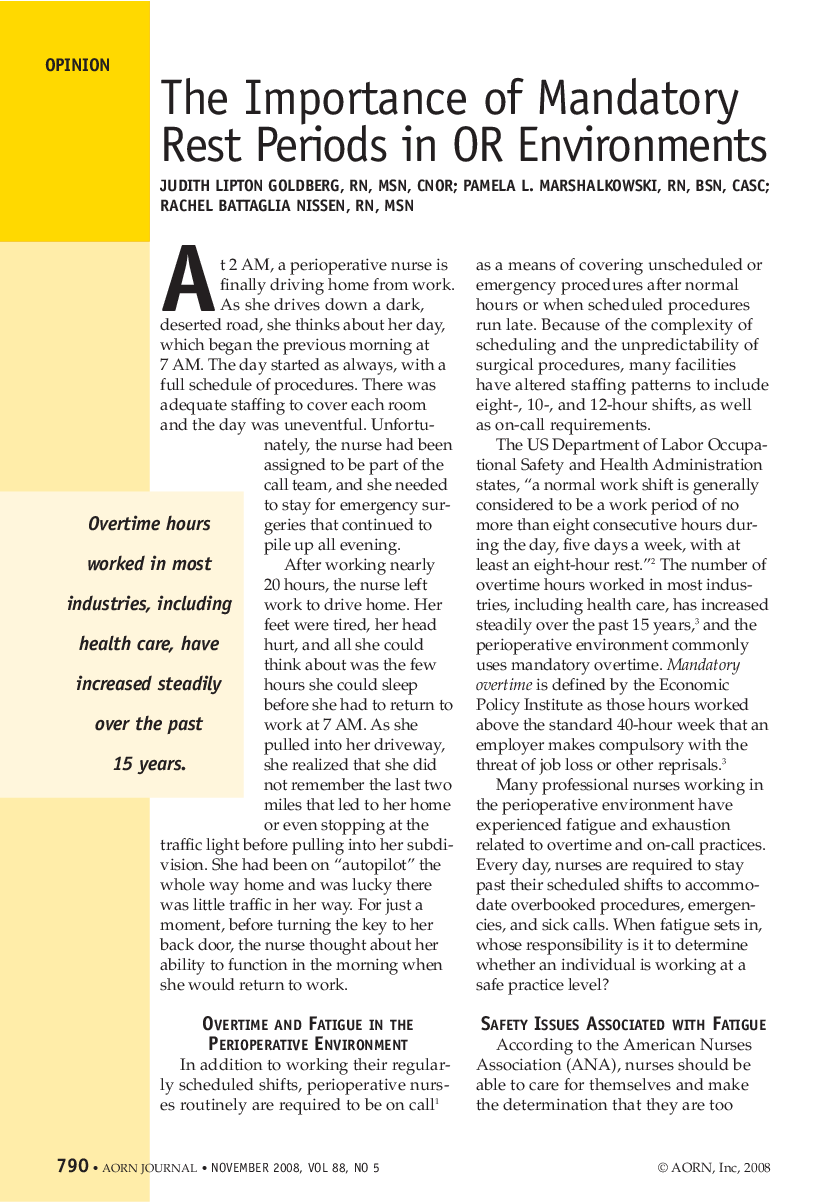 The Importance of Mandatory Rest Periods in OR Environments
