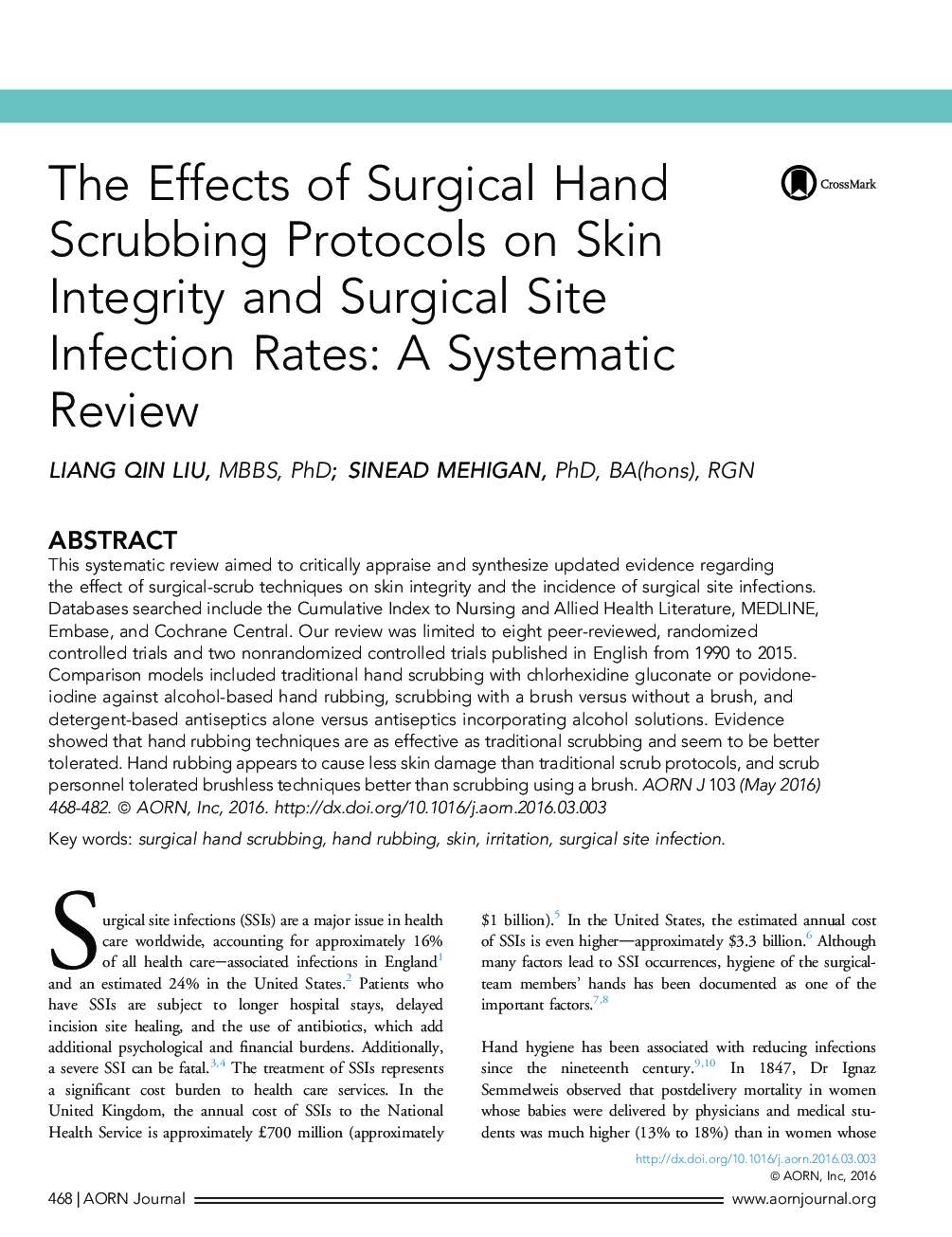 تأثیرات پروتکل های تراشیدن دست جراحی روی سلامت پوست و نرخ های عفونت سایت جراحی: یک بررسی سیستماتیک 