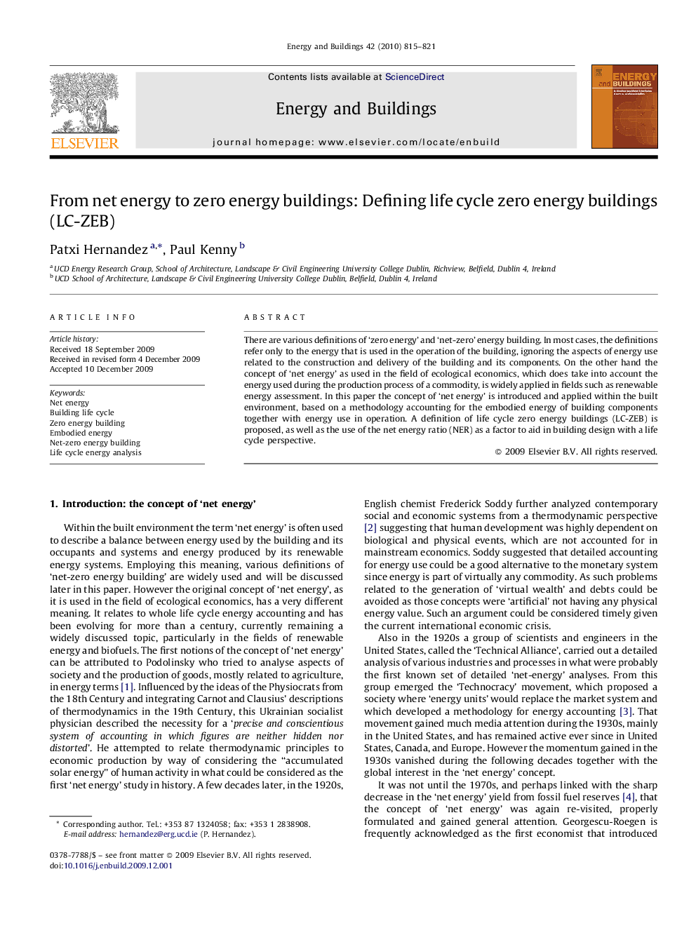 From net energy to zero energy buildings: Defining life cycle zero energy buildings (LC-ZEB)