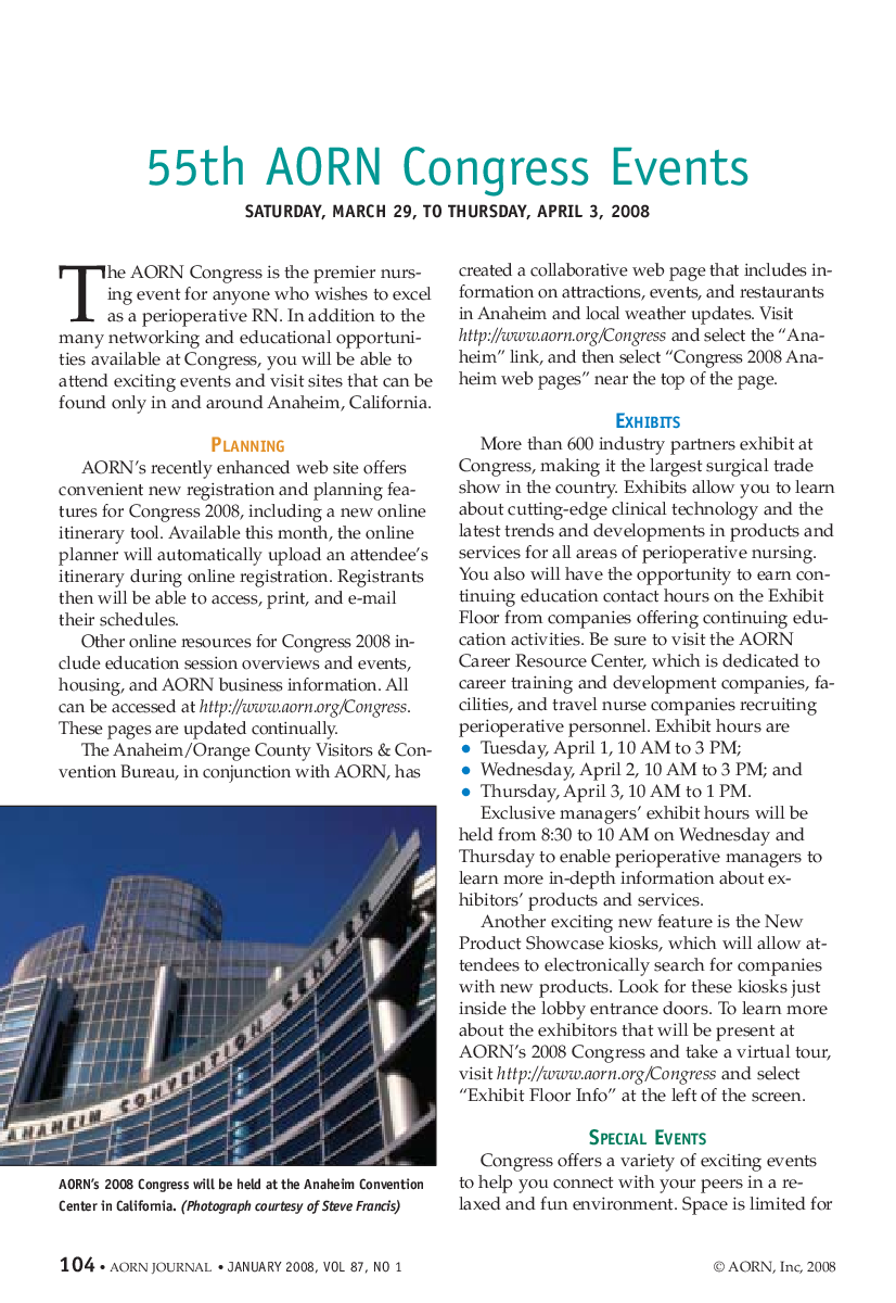 55th AORN Congress Events