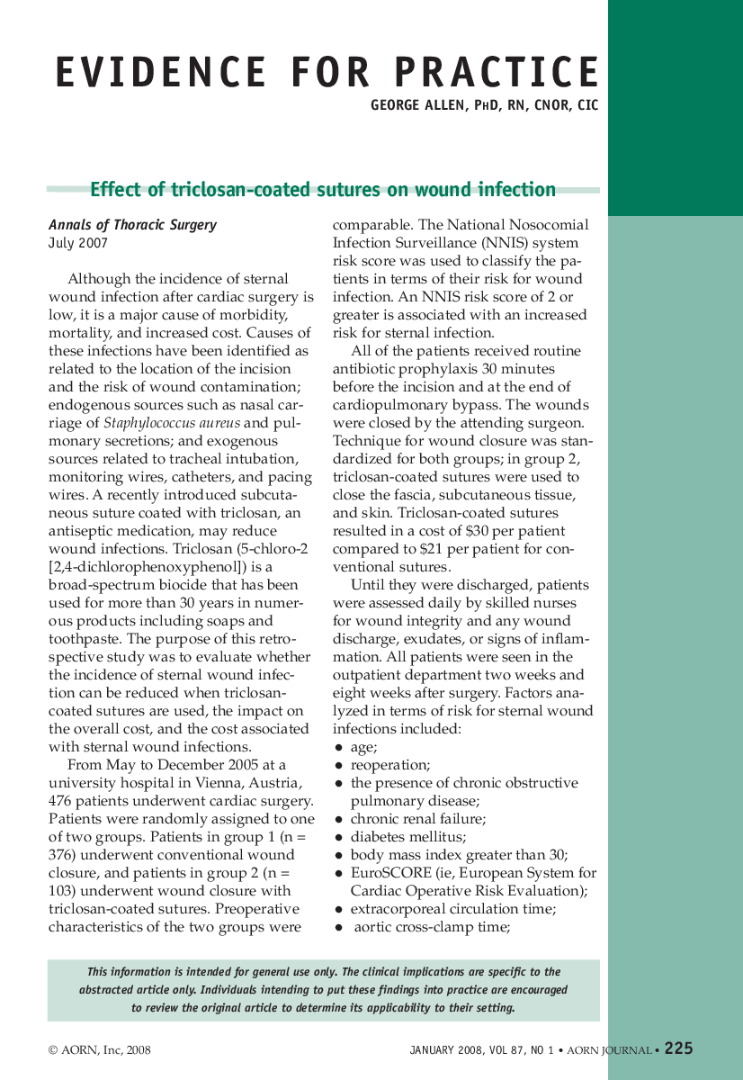 عکس صفحه اول مقاله: Evidence for Practice Evidence for Practice