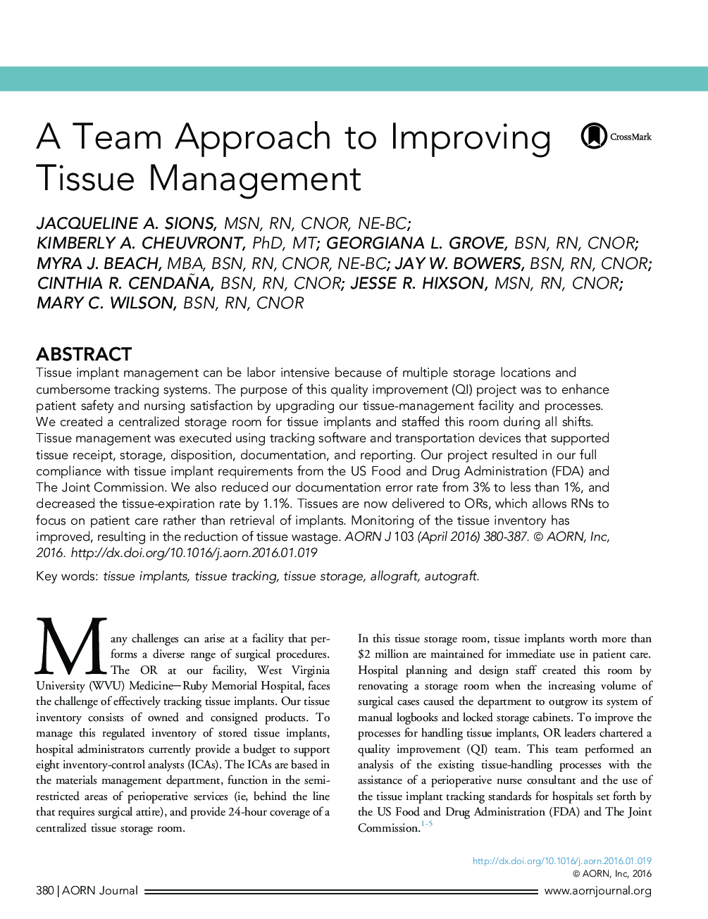 یک رویکرد تیمی برای بهبود مدیریت بافت 