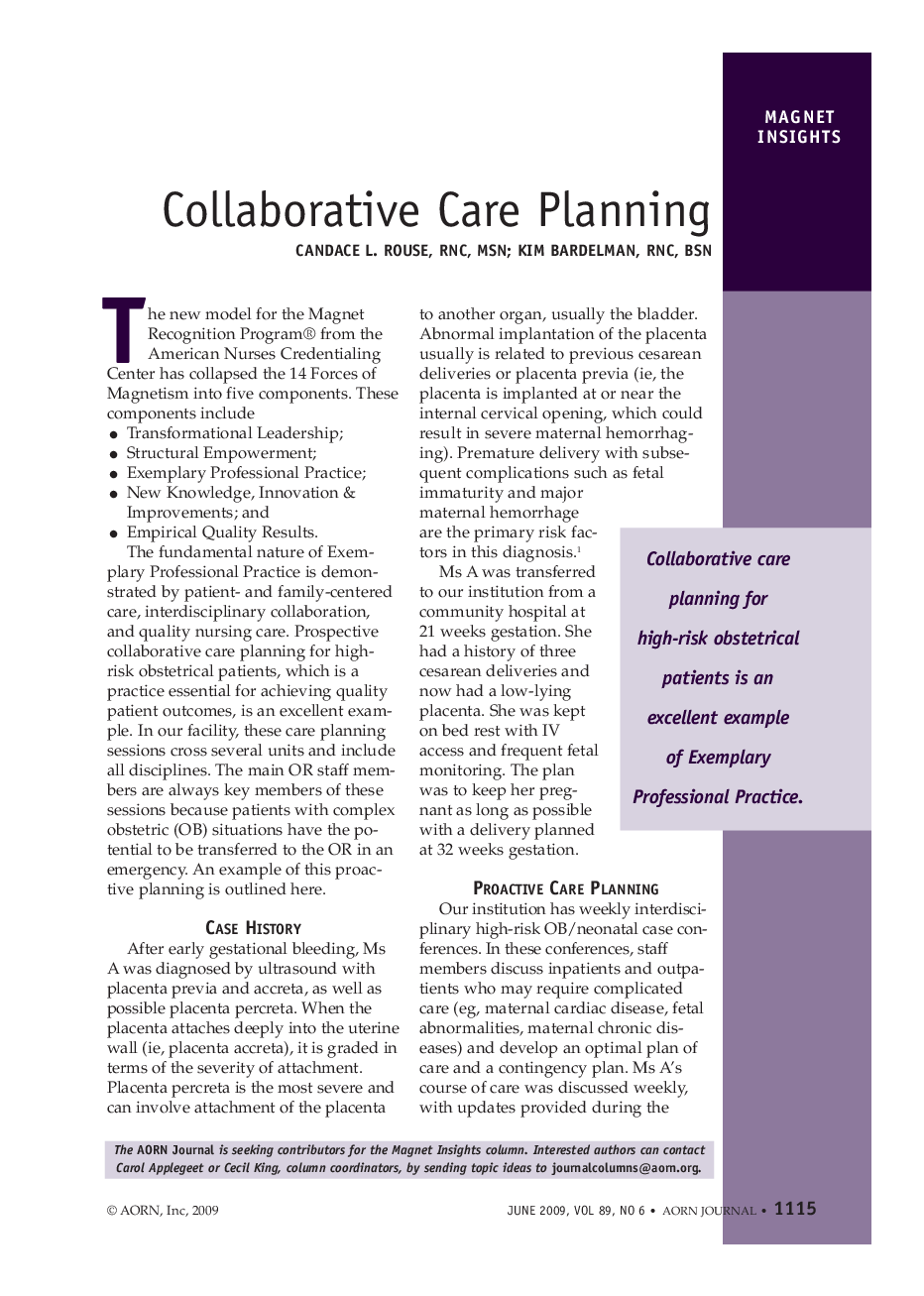 Collaborative Care Planning