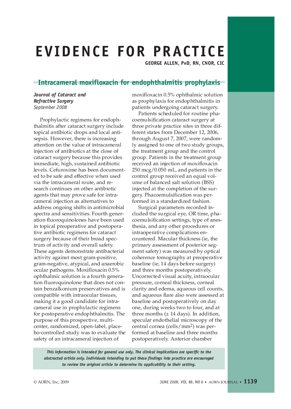 عکس صفحه اول مقاله: Evidence for Practice Evidence for Practice