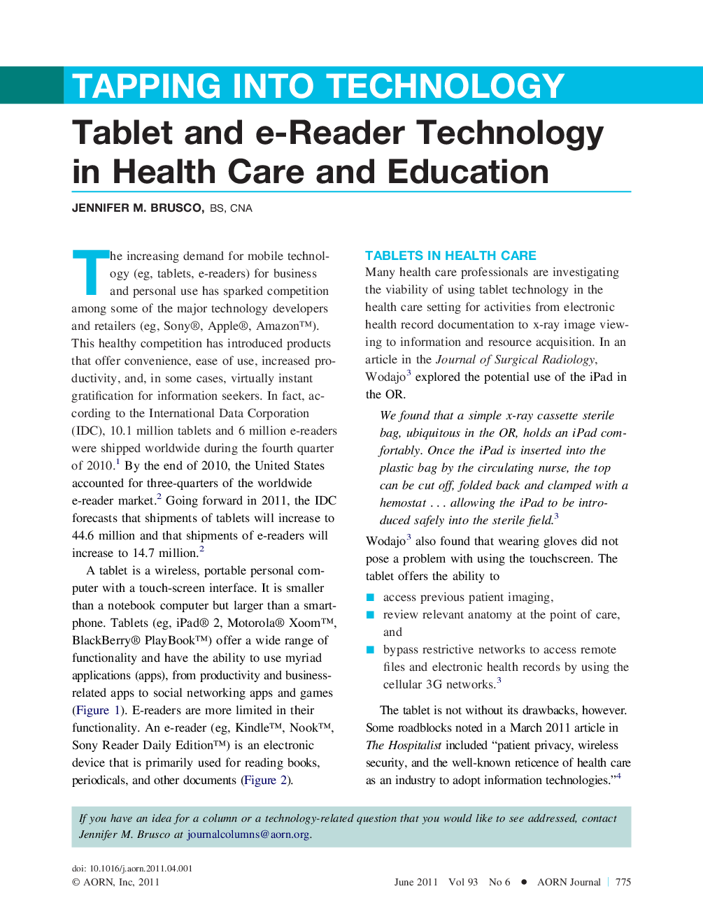 Tablet and e-Reader Technology in Health Care and Education