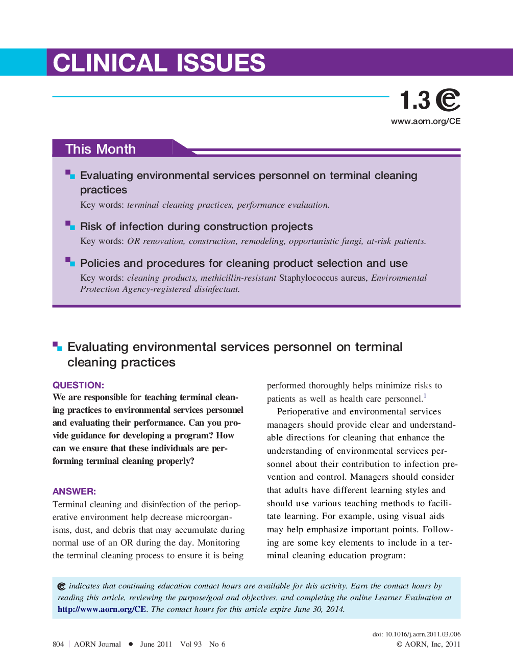 Clinical Issues-June 2011
