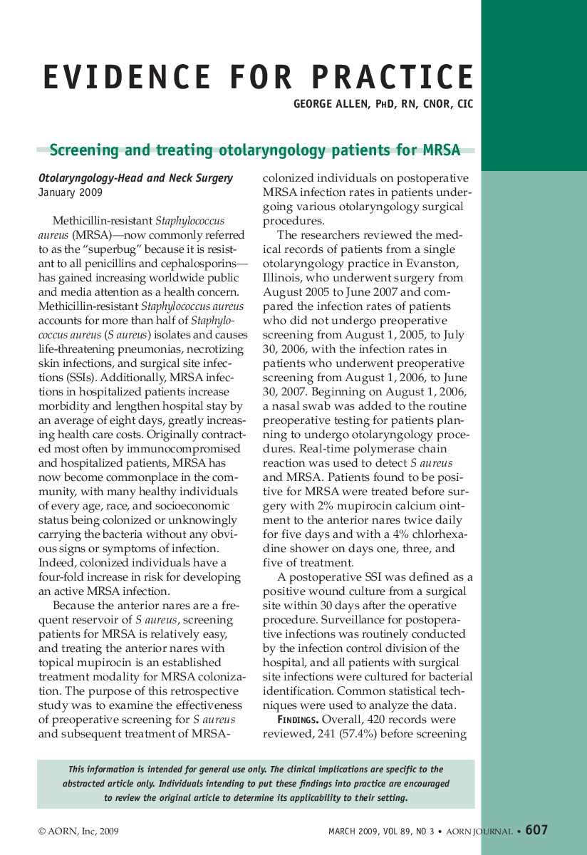 عکس صفحه اول مقاله: Evidence for Practice Evidence for Practice
