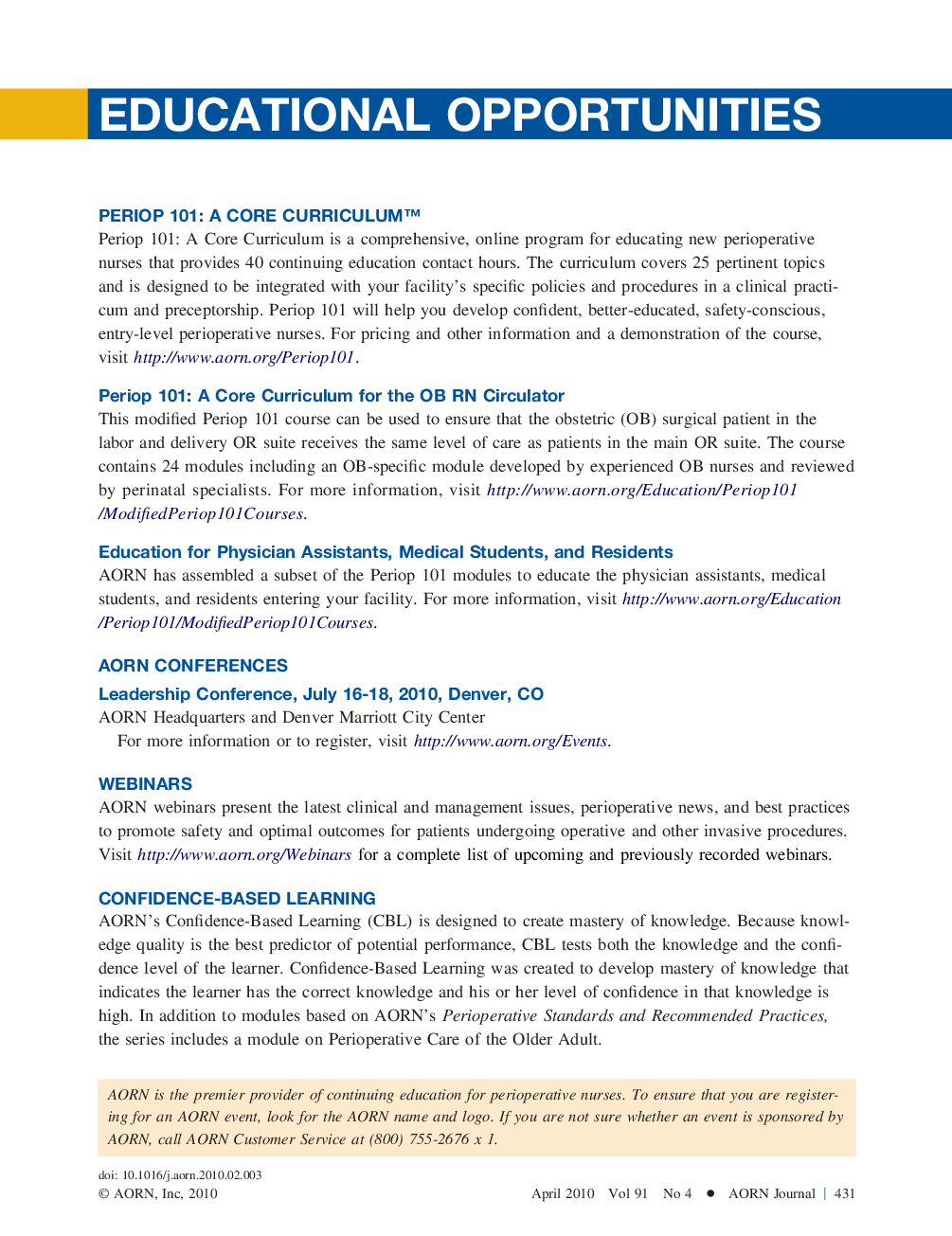 Educational Opportunities