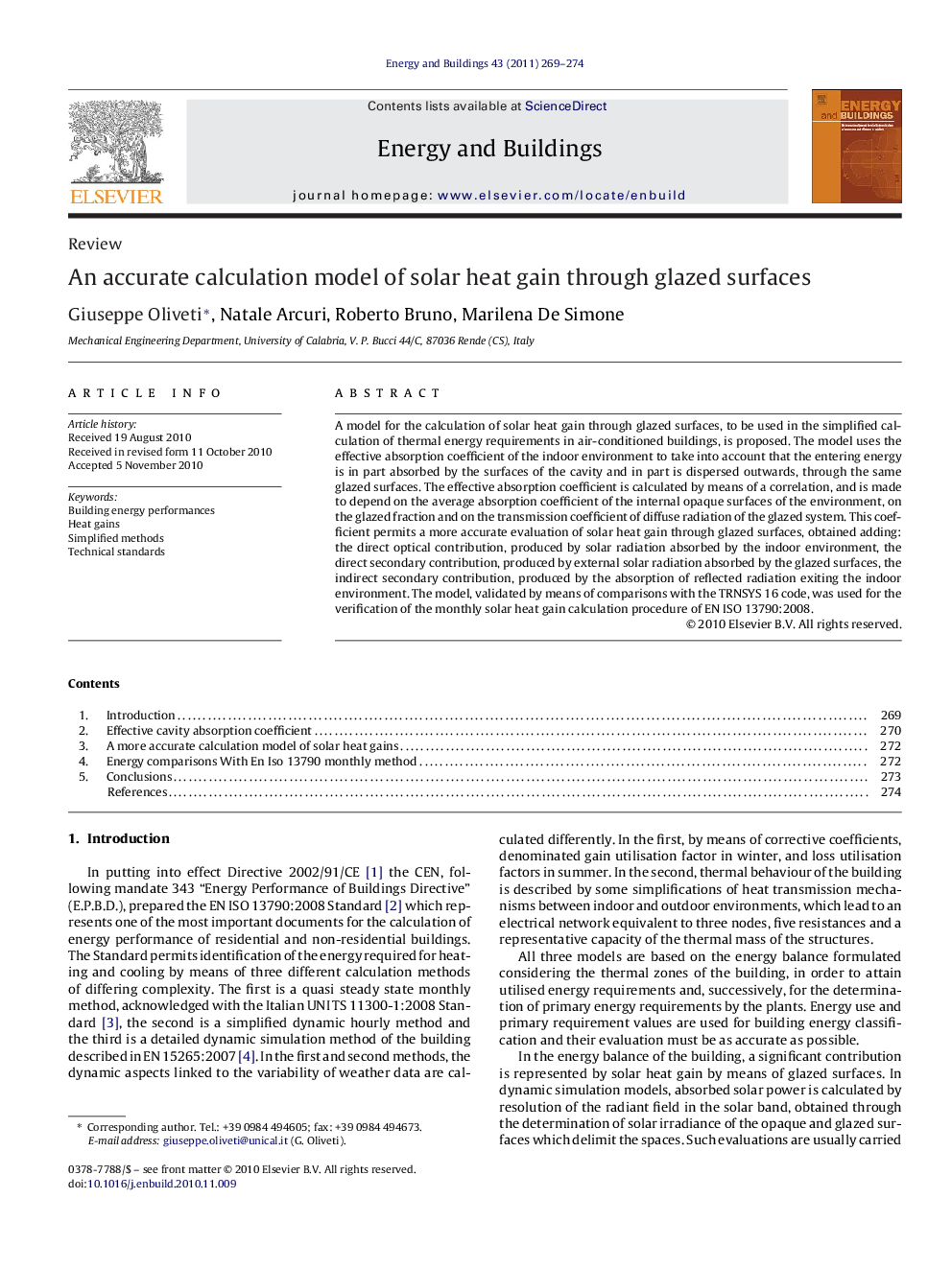 An accurate calculation model of solar heat gain through glazed surfaces