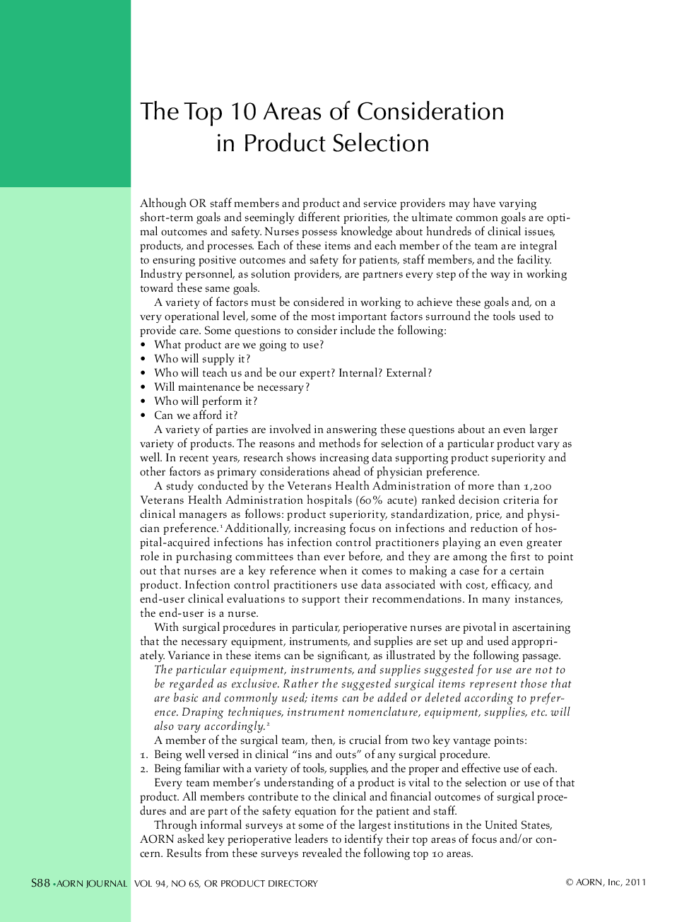 عکس صفحه اول مقاله: The Top 10 Areas of Consideration in Product Selection The Top 10 Areas of Consideration in Product Selection