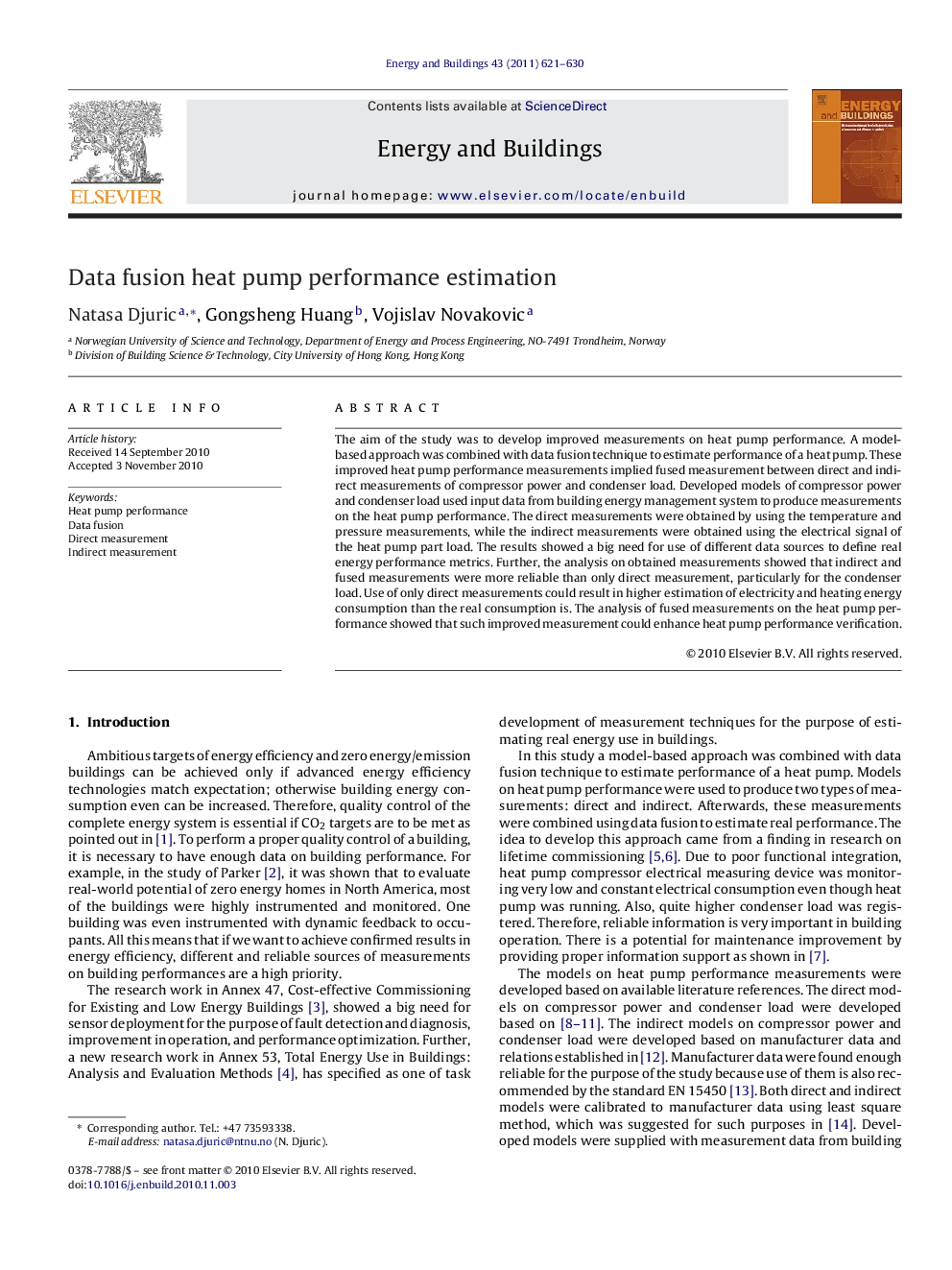 Data fusion heat pump performance estimation