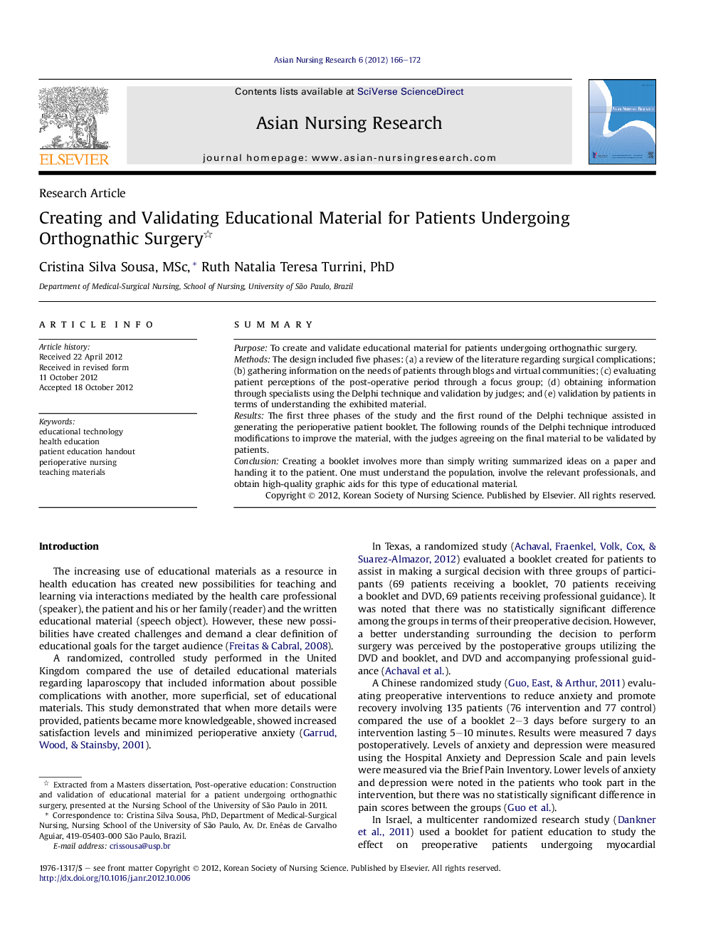 Creating and Validating Educational Material for Patients Undergoing Orthognathic Surgery 