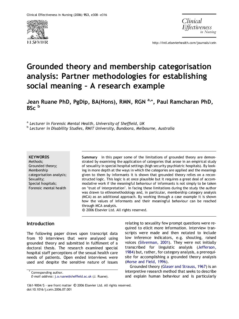 Grounded theory and membership categorisation analysis: Partner methodologies for establishing social meaning — A research example