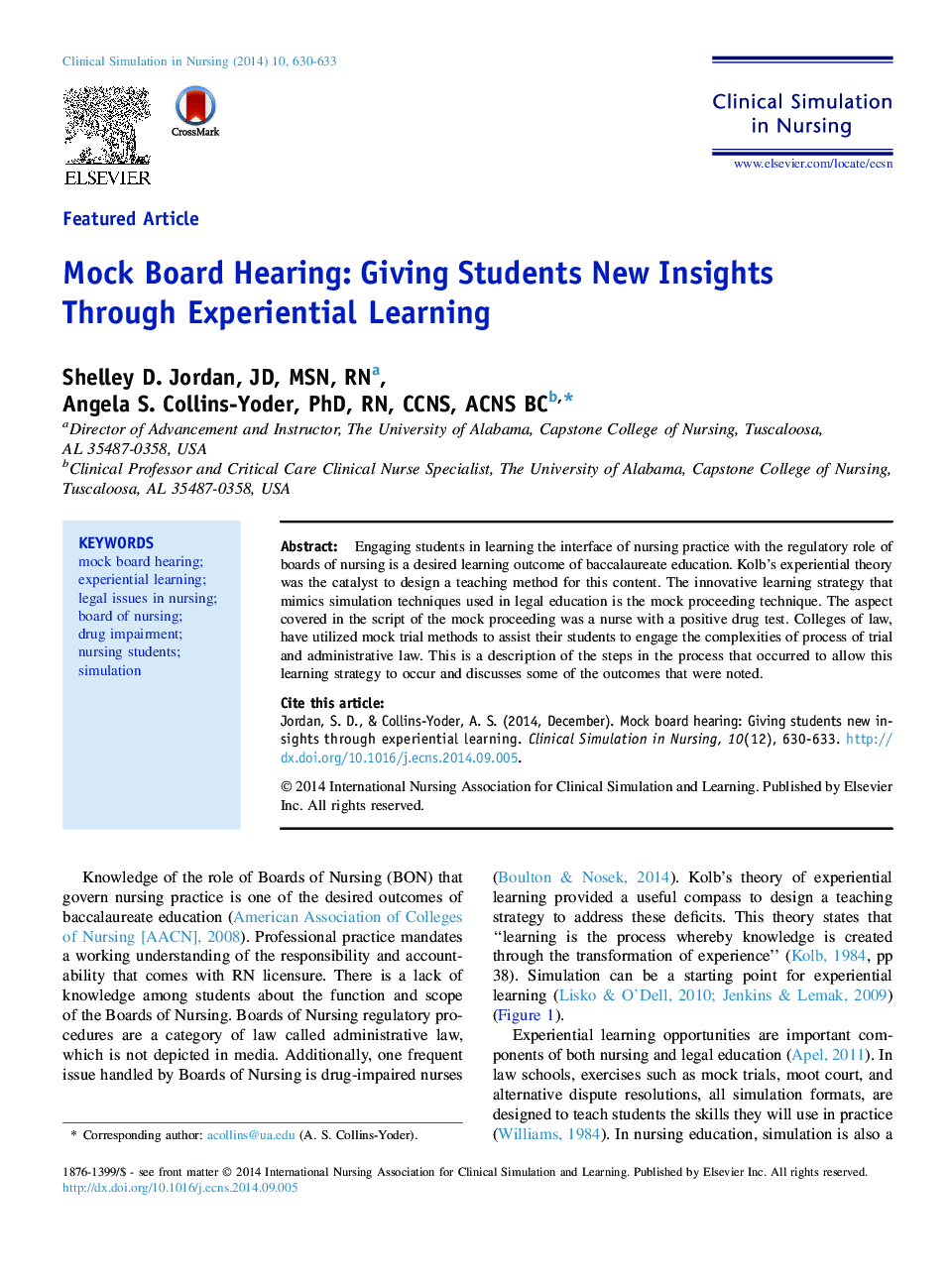 Mock Board Hearing: Giving Students New Insights Through Experiential Learning
