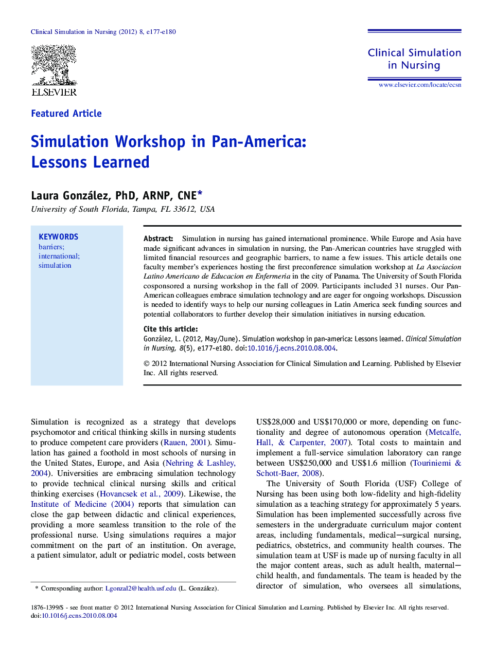Simulation Workshop in Pan-America: Lessons Learned