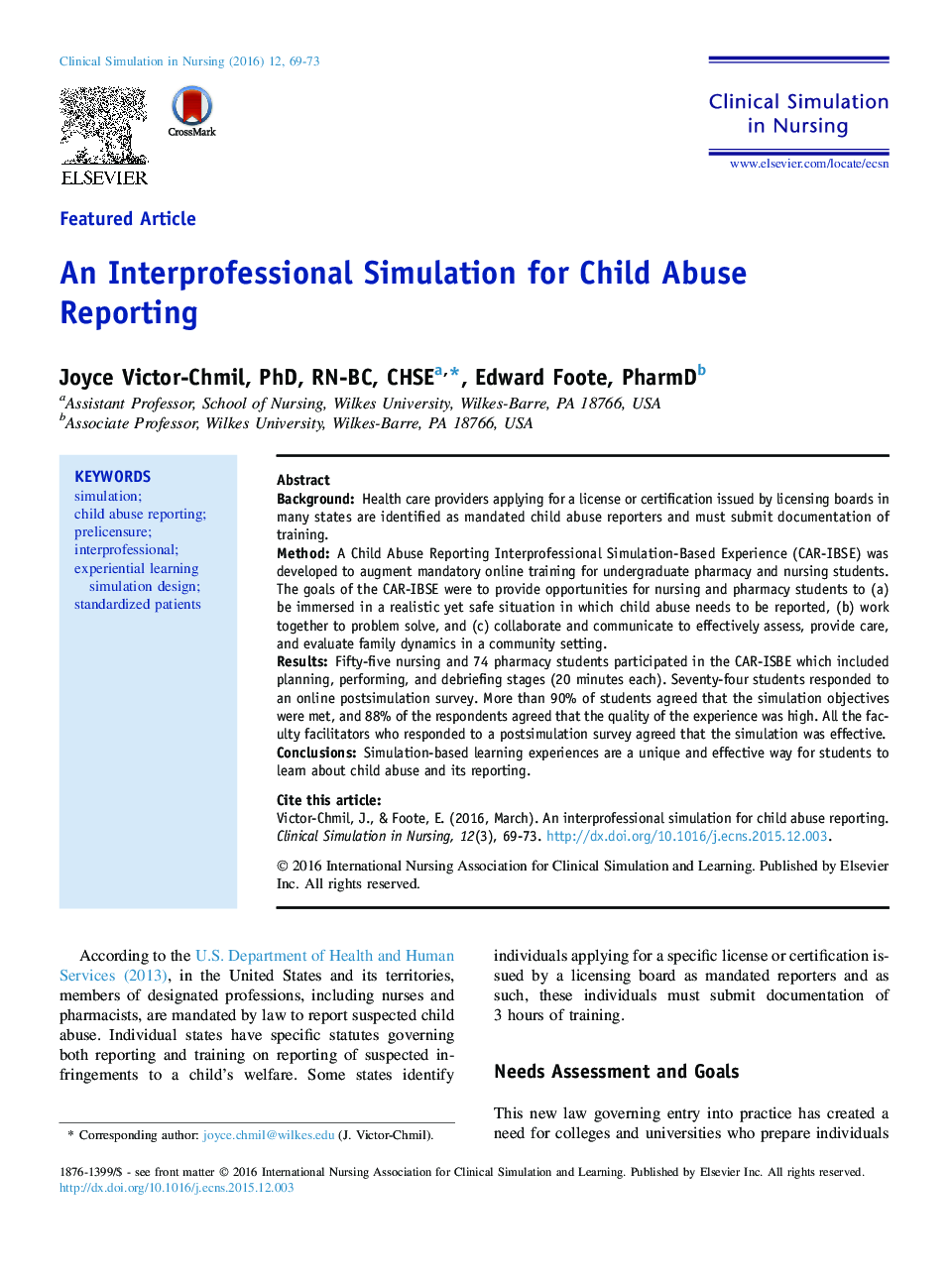 شبیه سازی حرفه ای برای گزارش سوء استفاده از کودکان
