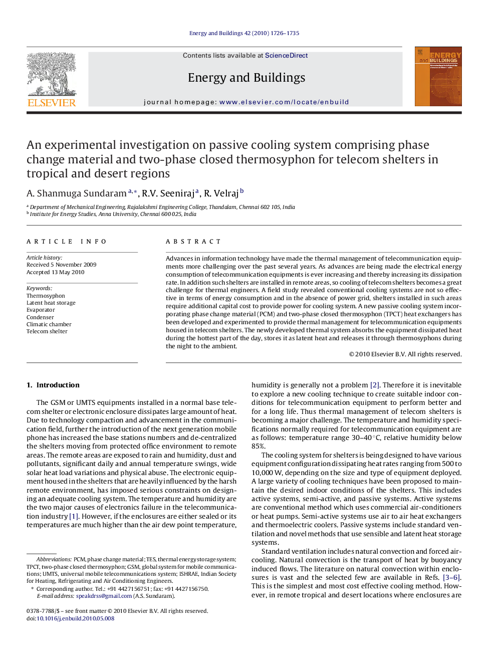 An experimental investigation on passive cooling system comprising phase change material and two-phase closed thermosyphon for telecom shelters in tropical and desert regions