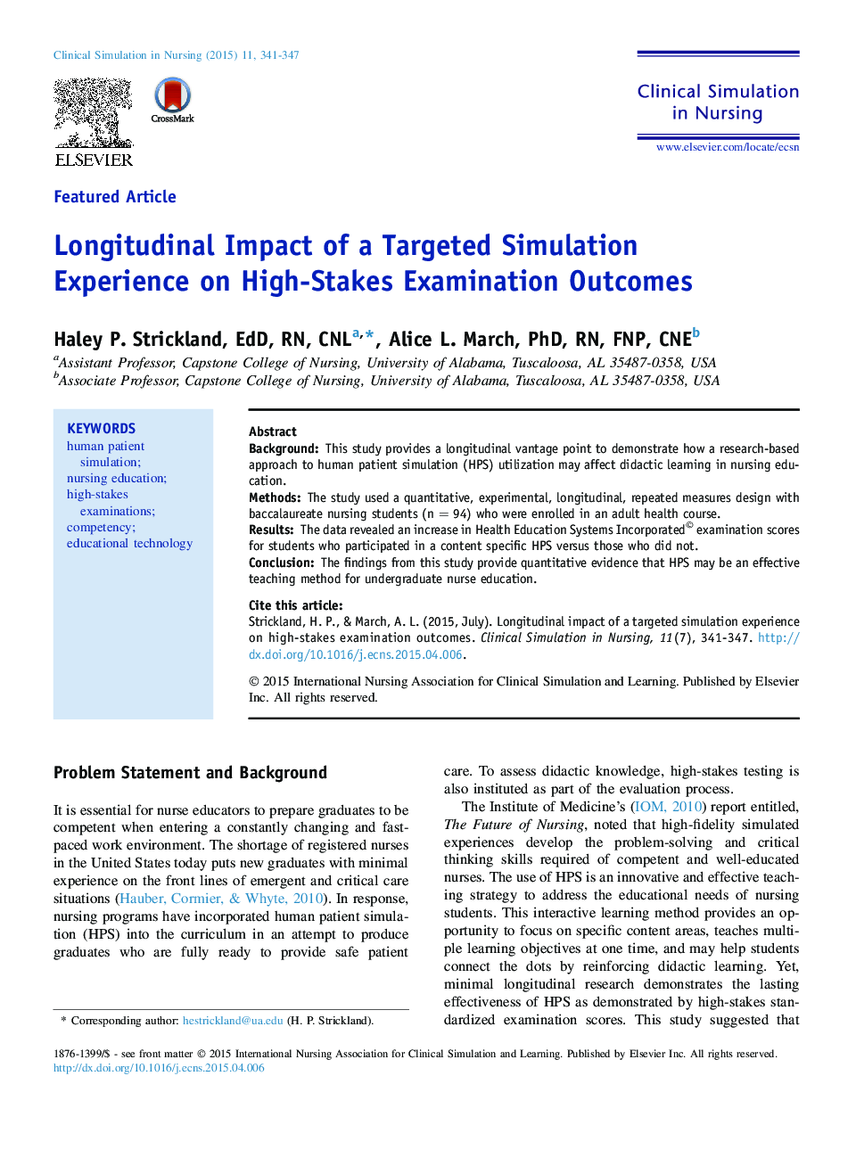 Longitudinal Impact of a Targeted Simulation Experience on High-Stakes Examination Outcomes