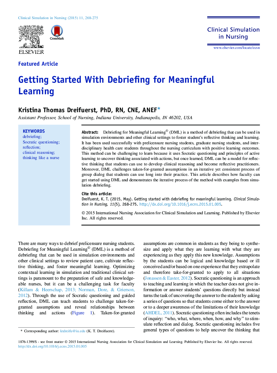 Getting Started With Debriefing for Meaningful Learning