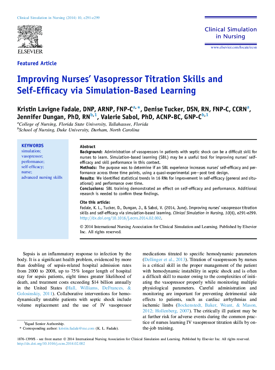 Improving Nurses' Vasopressor Titration Skills and Self-Efficacy via Simulation-Based Learning