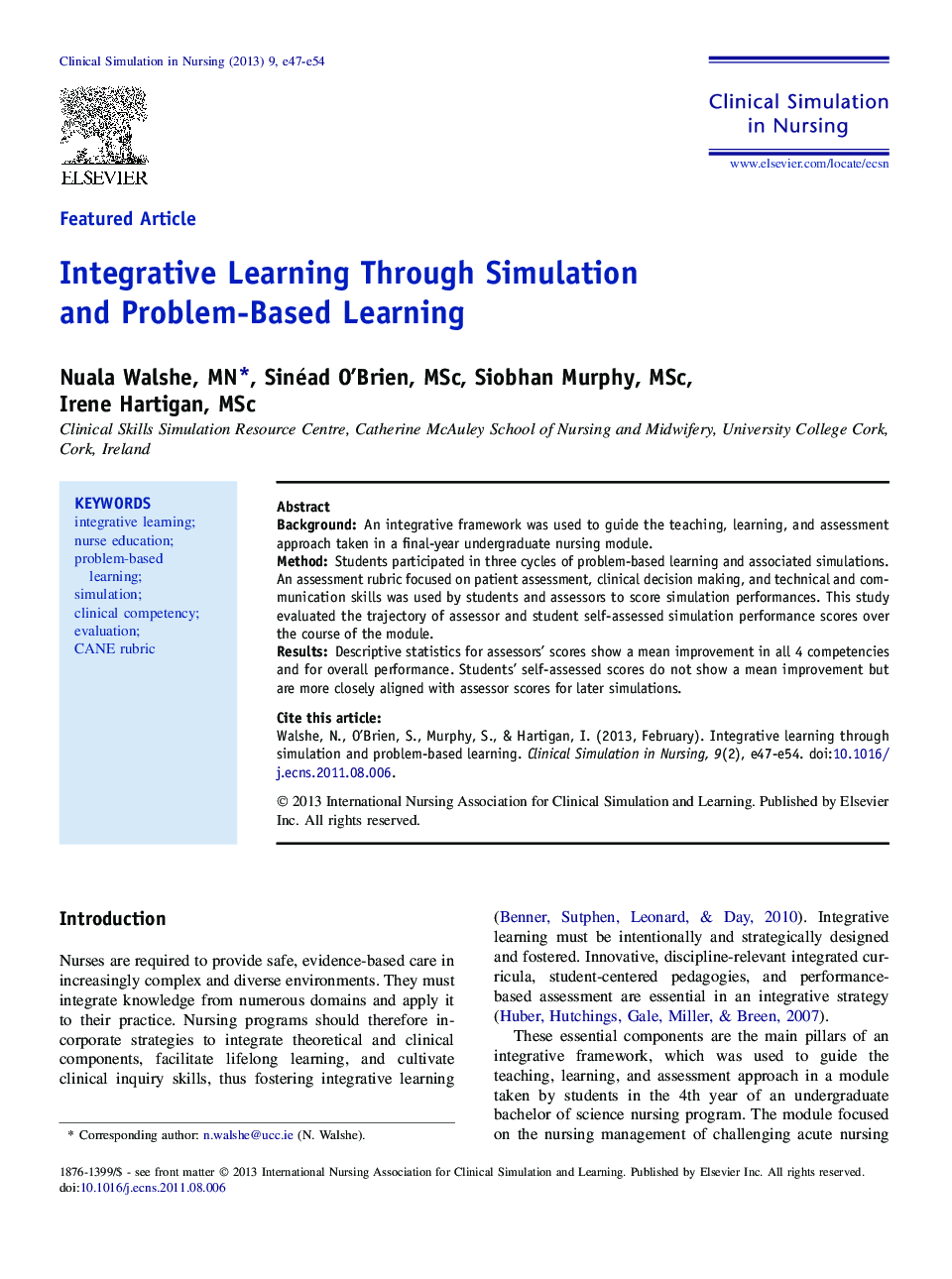 Integrative Learning Through Simulation and Problem-Based Learning