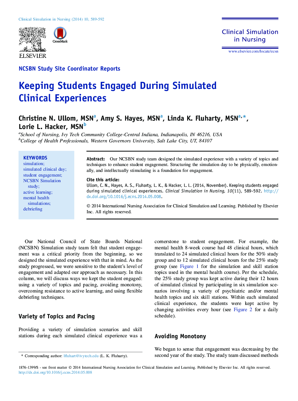 Keeping Students Engaged During Simulated Clinical Experiences