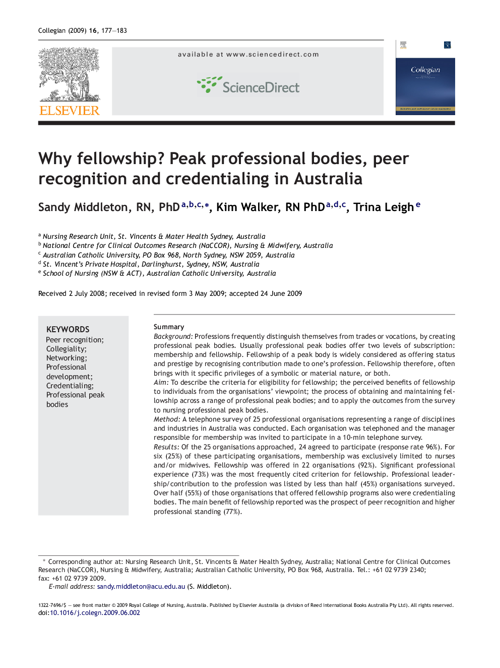 عکس صفحه اول مقاله: Why fellowship? Peak professional bodies, peer recognition and credentialing in Australia Why fellowship? Peak professional bodies, peer recognition and credentialing in Australia