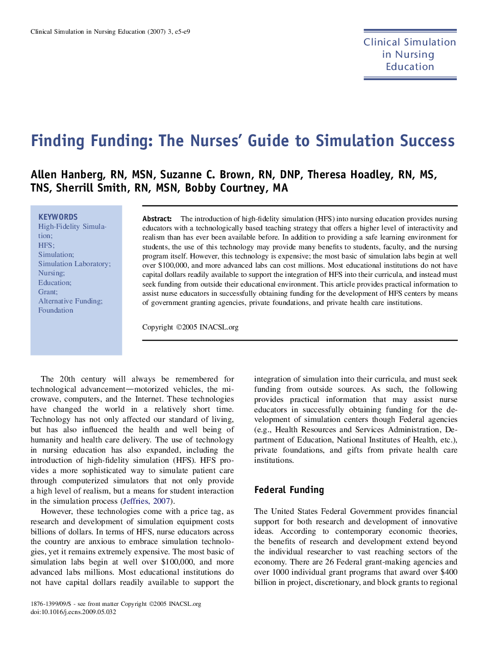 Finding Funding: The Nurses' Guide to Simulation Success
