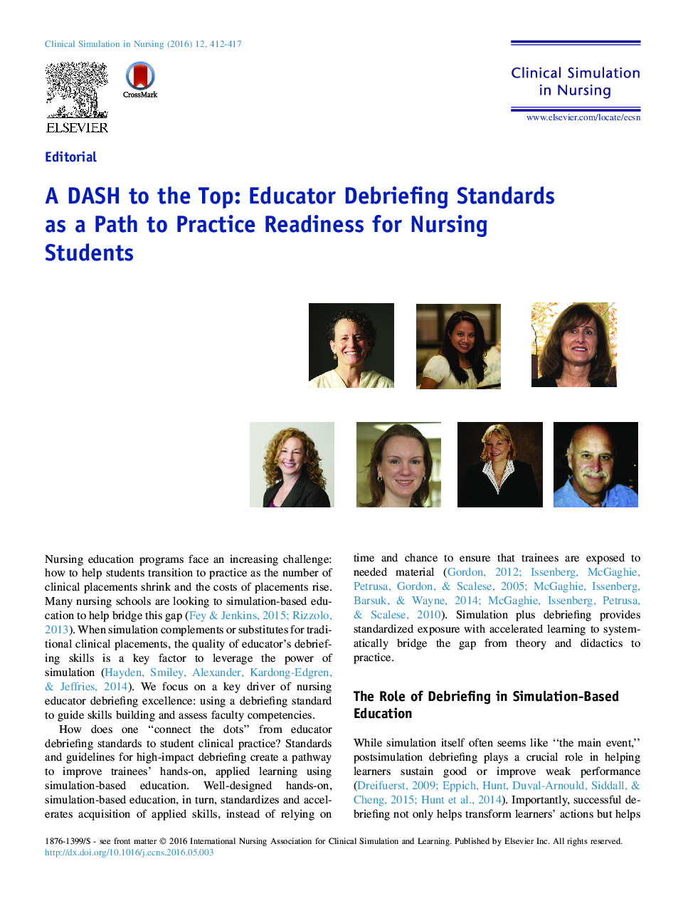 A DASH to the Top: Educator Debriefing Standards as a Path to Practice Readiness for Nursing Students